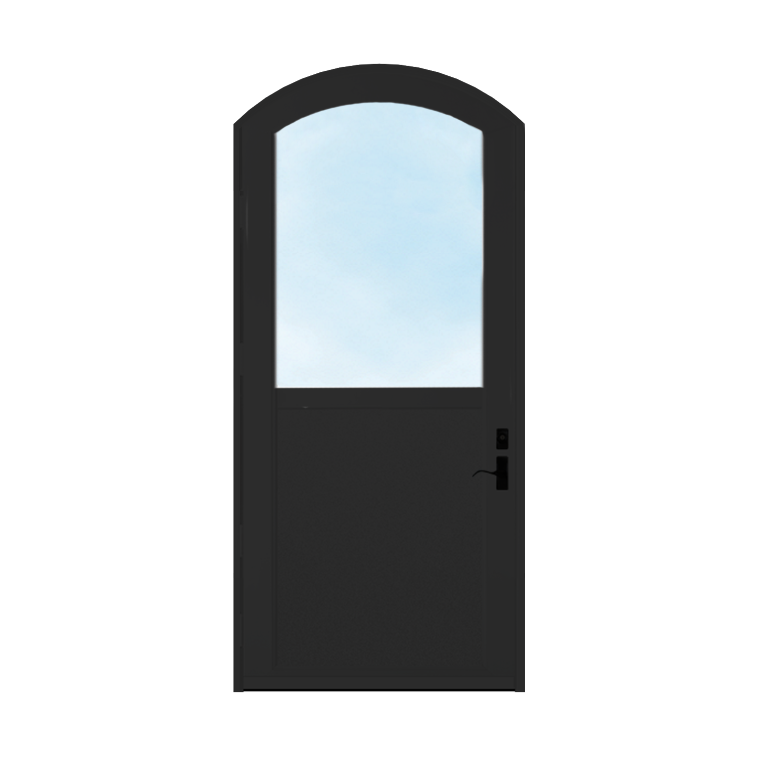 Arch Top Storm Door - 1/2 View With Flat Style