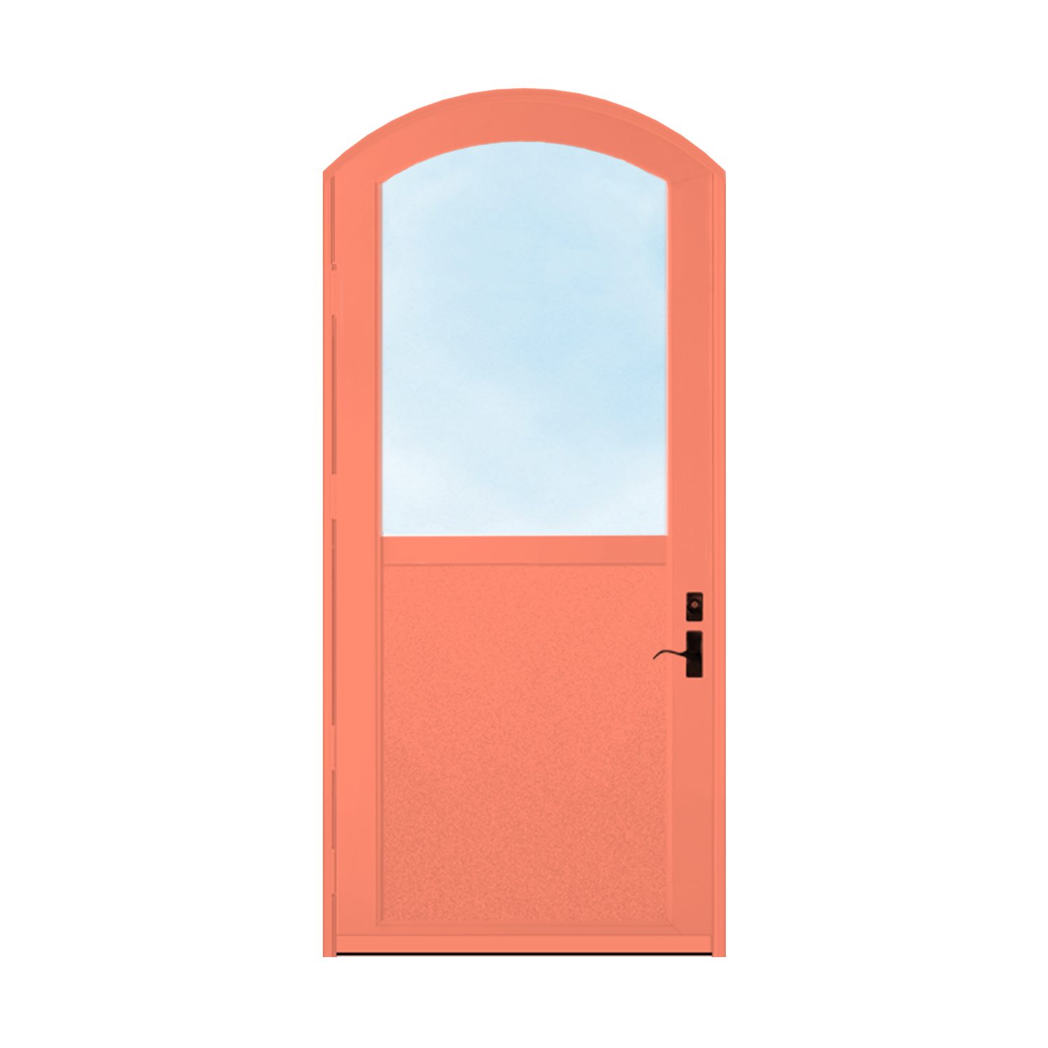 Arch Top Storm Door - 1/2 View With Flat Style