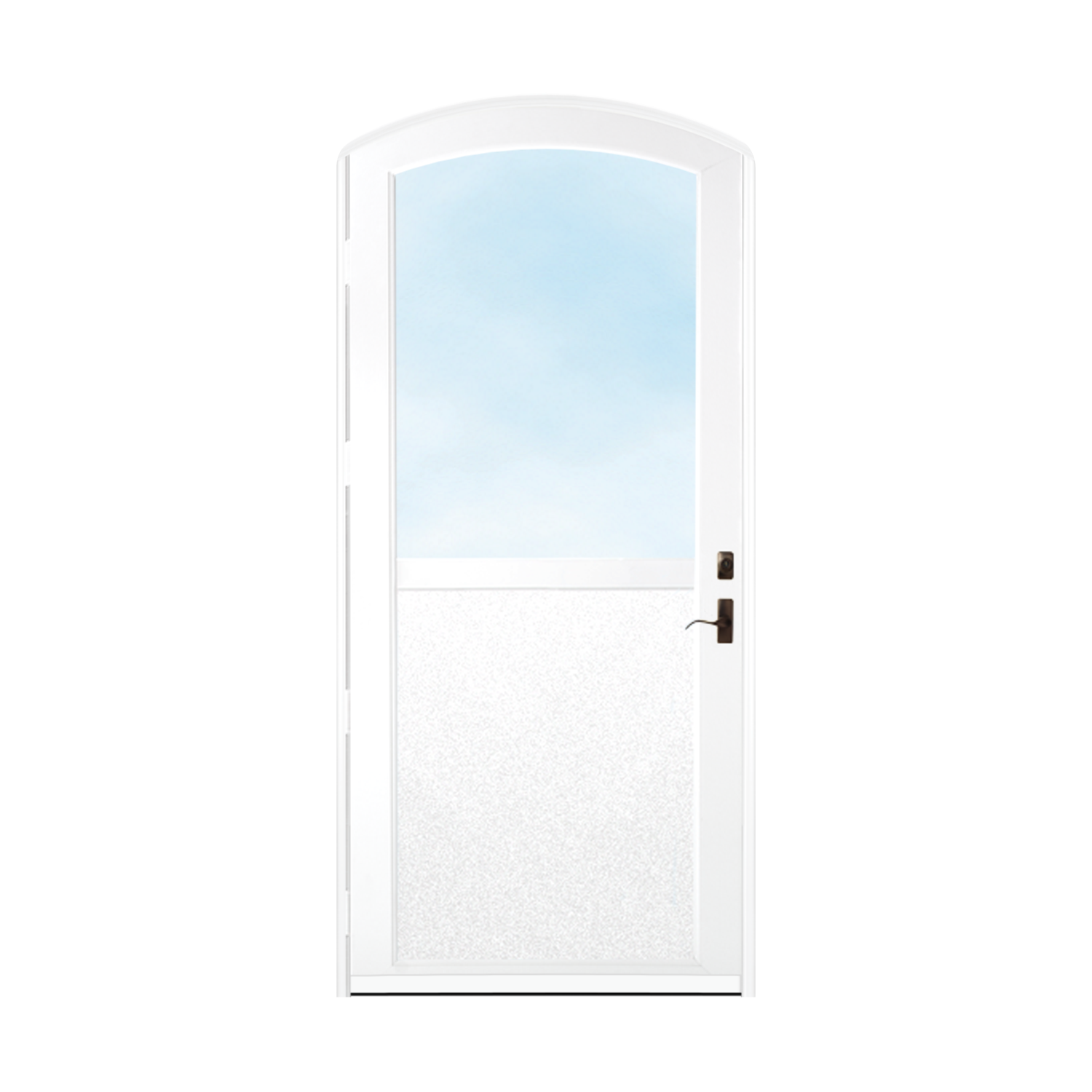 Arch Top Storm Door - 1/2 View With Flat Style