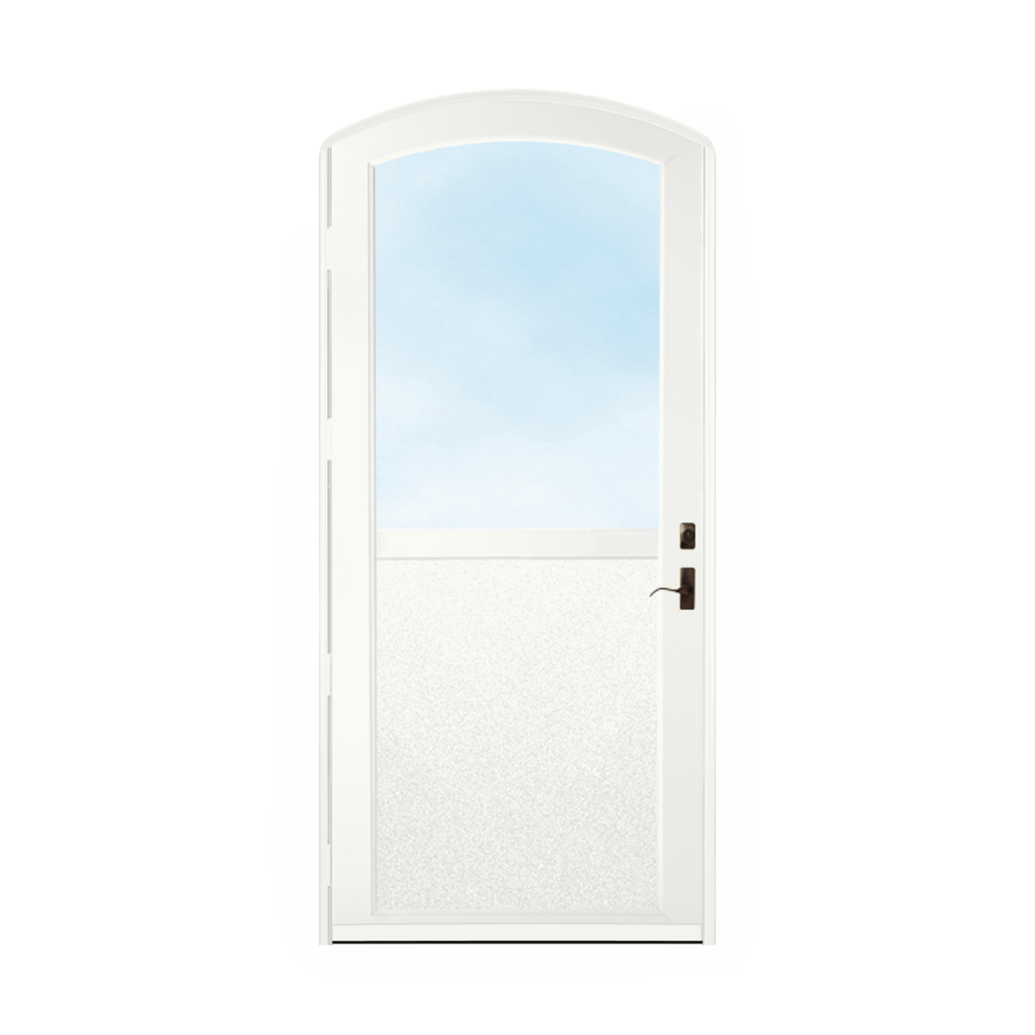 Arch Top Storm Door - 1/2 View With Flat Style