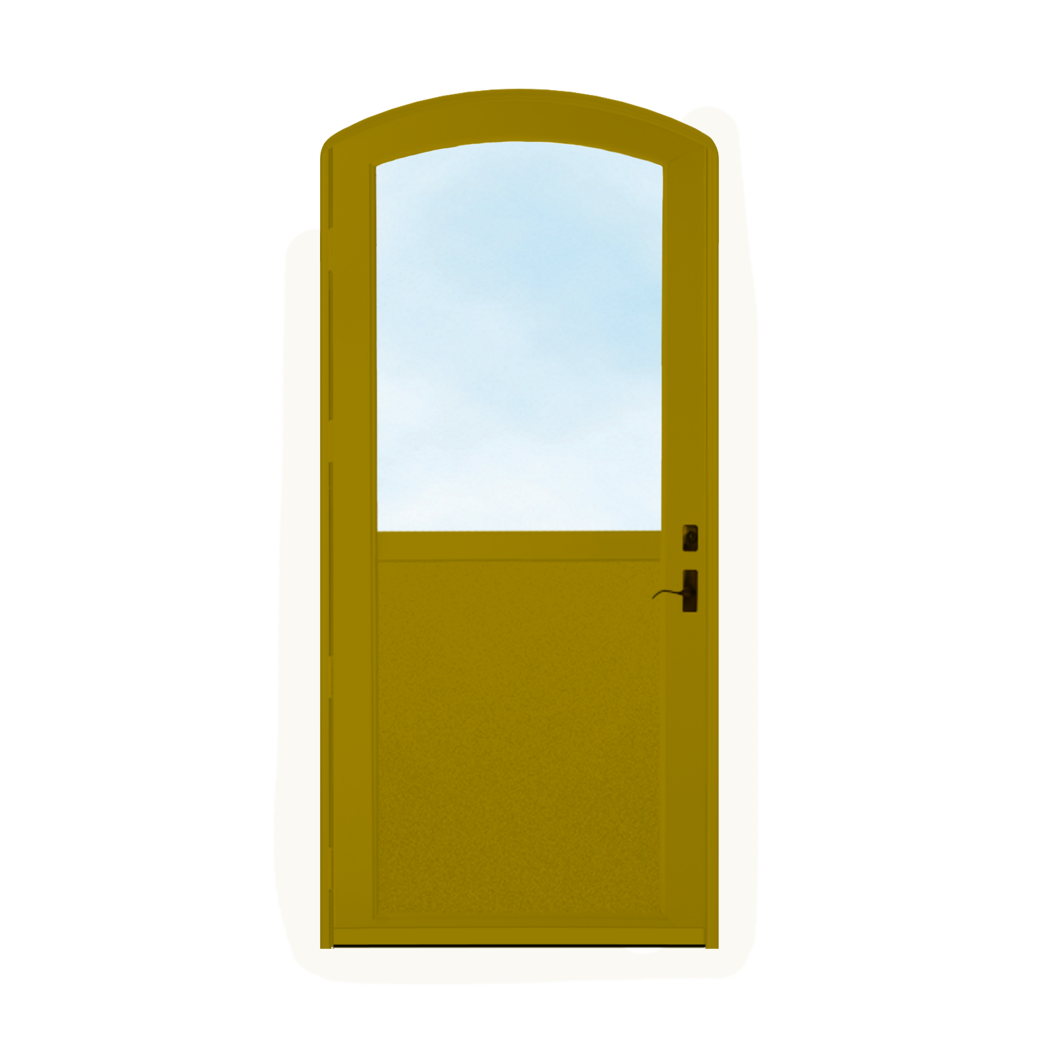 Arch Top Storm Door - 1/2 View With Flat Style