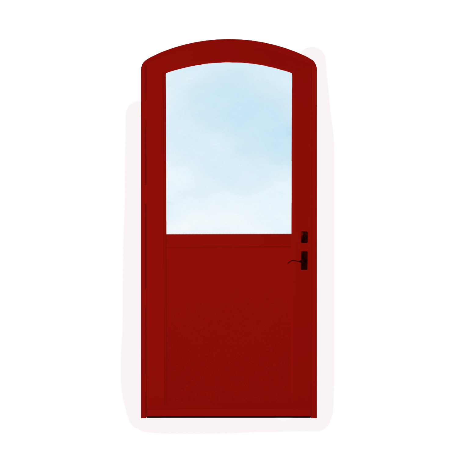 Arch Top Storm Door - 1/2 View With Flat Style