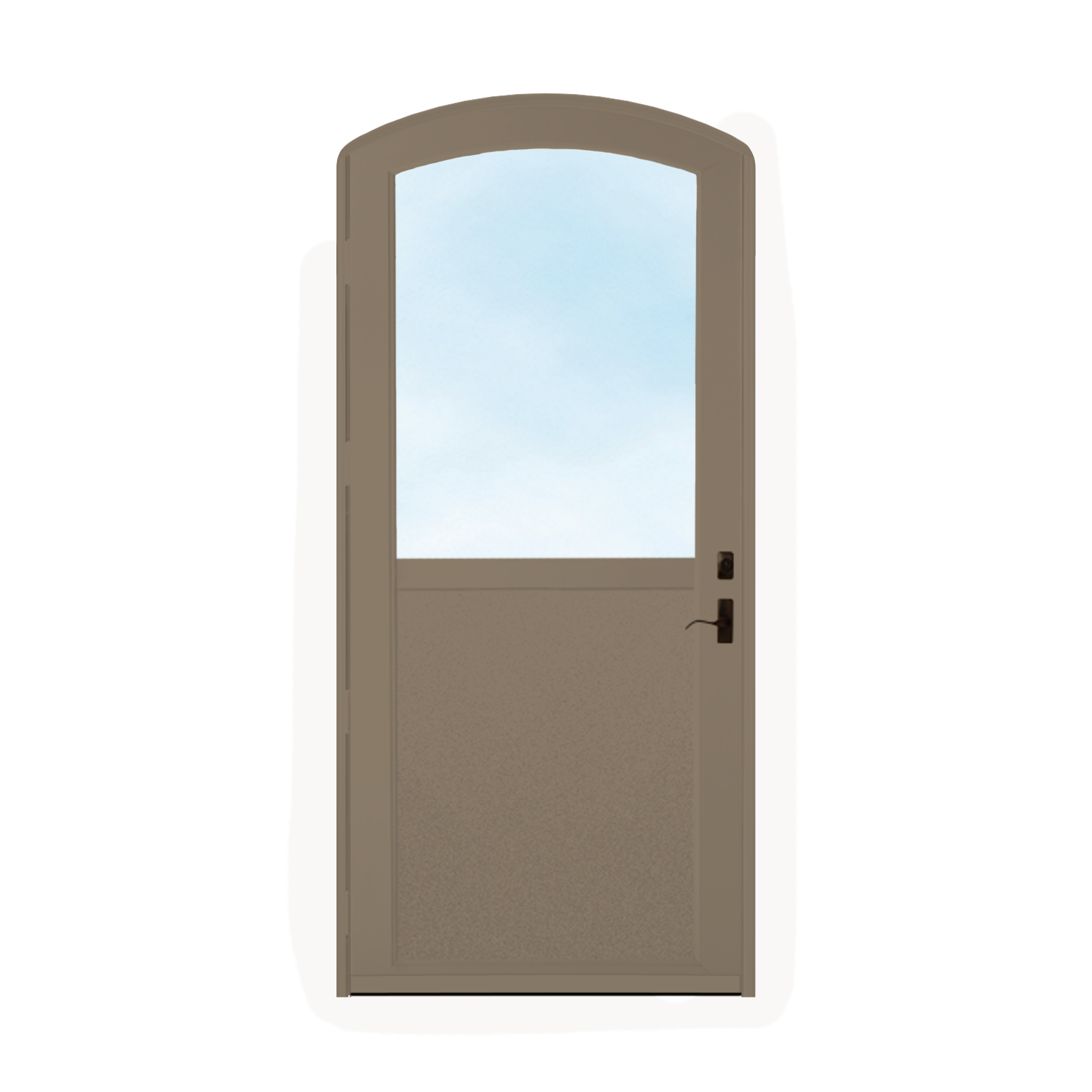 Arch Top Storm Door - 1/2 View With Flat Style