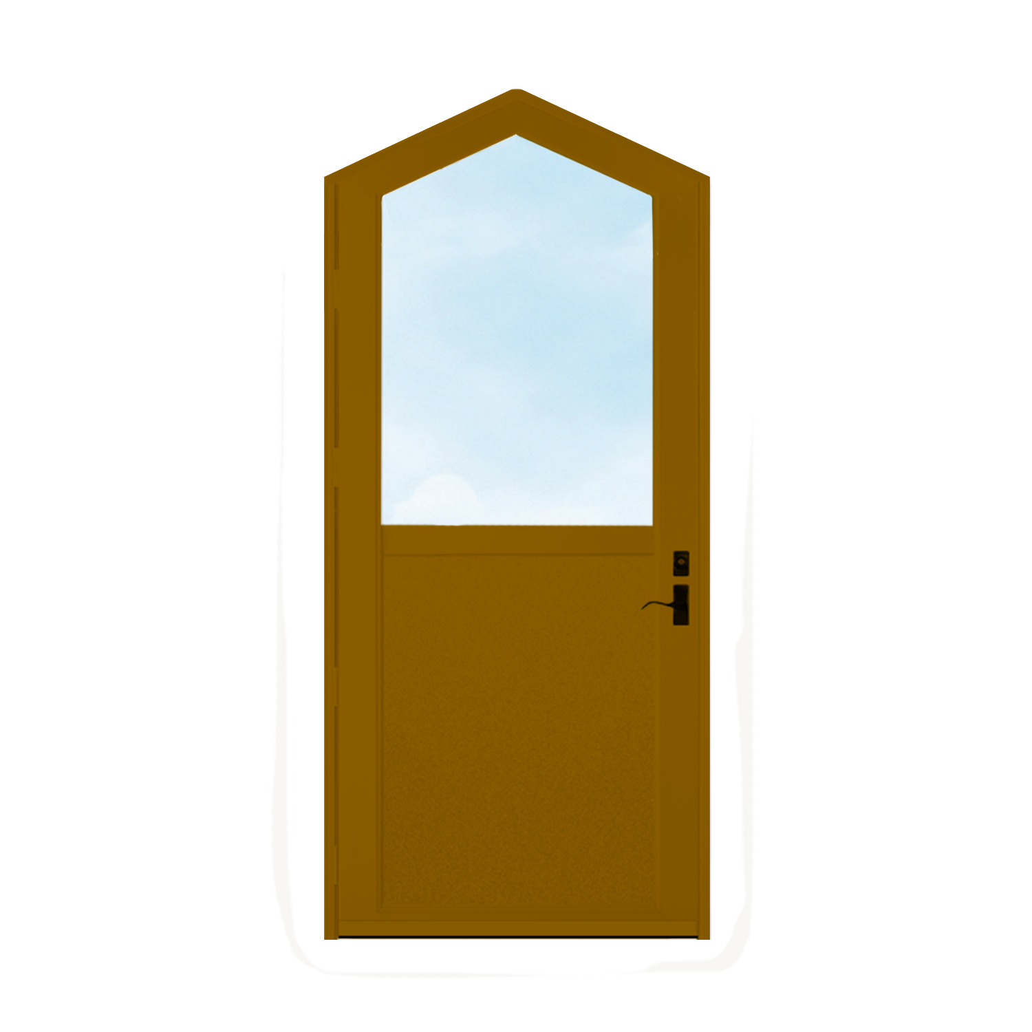 Arch Top Storm Door - 1/2 View With Flat Style
