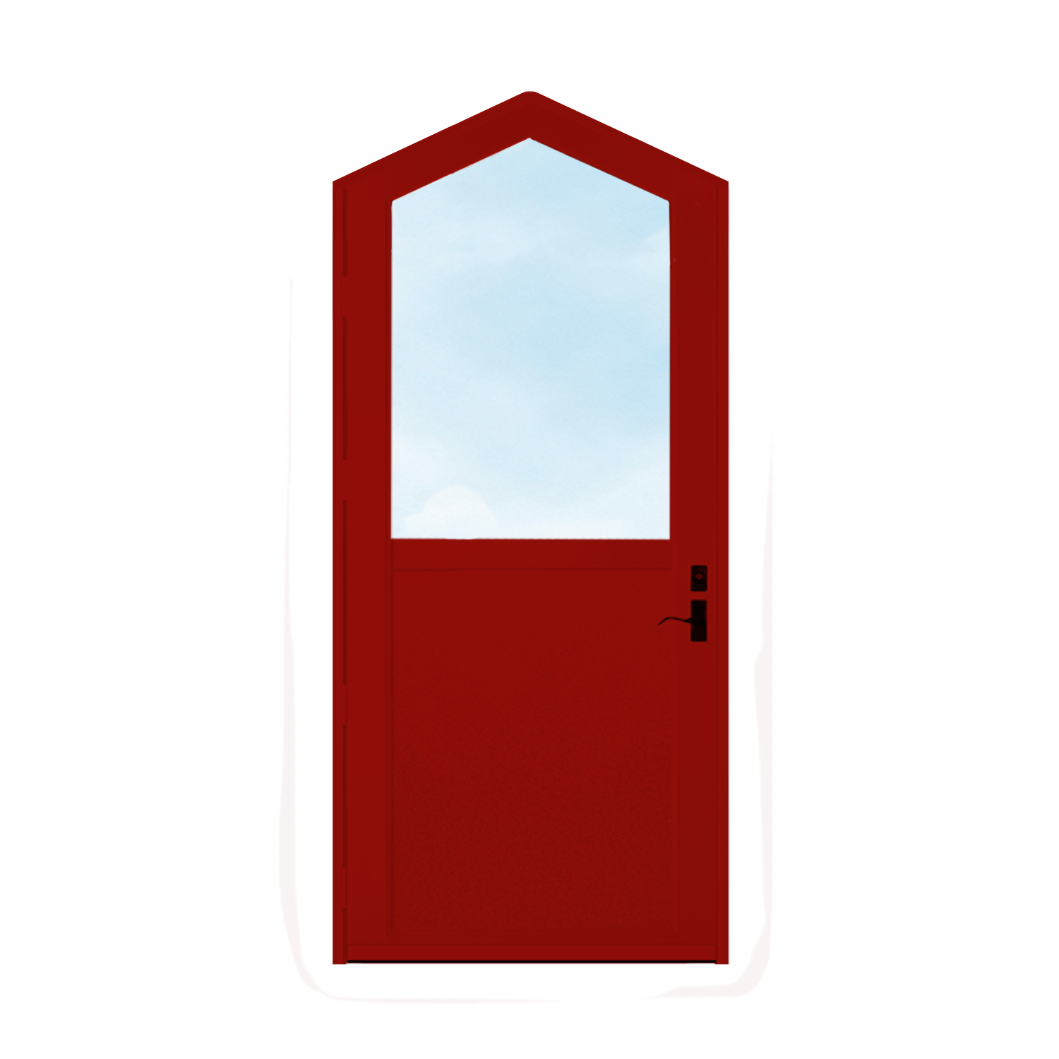 Arch Top Storm Door - 1/2 View With Flat Style