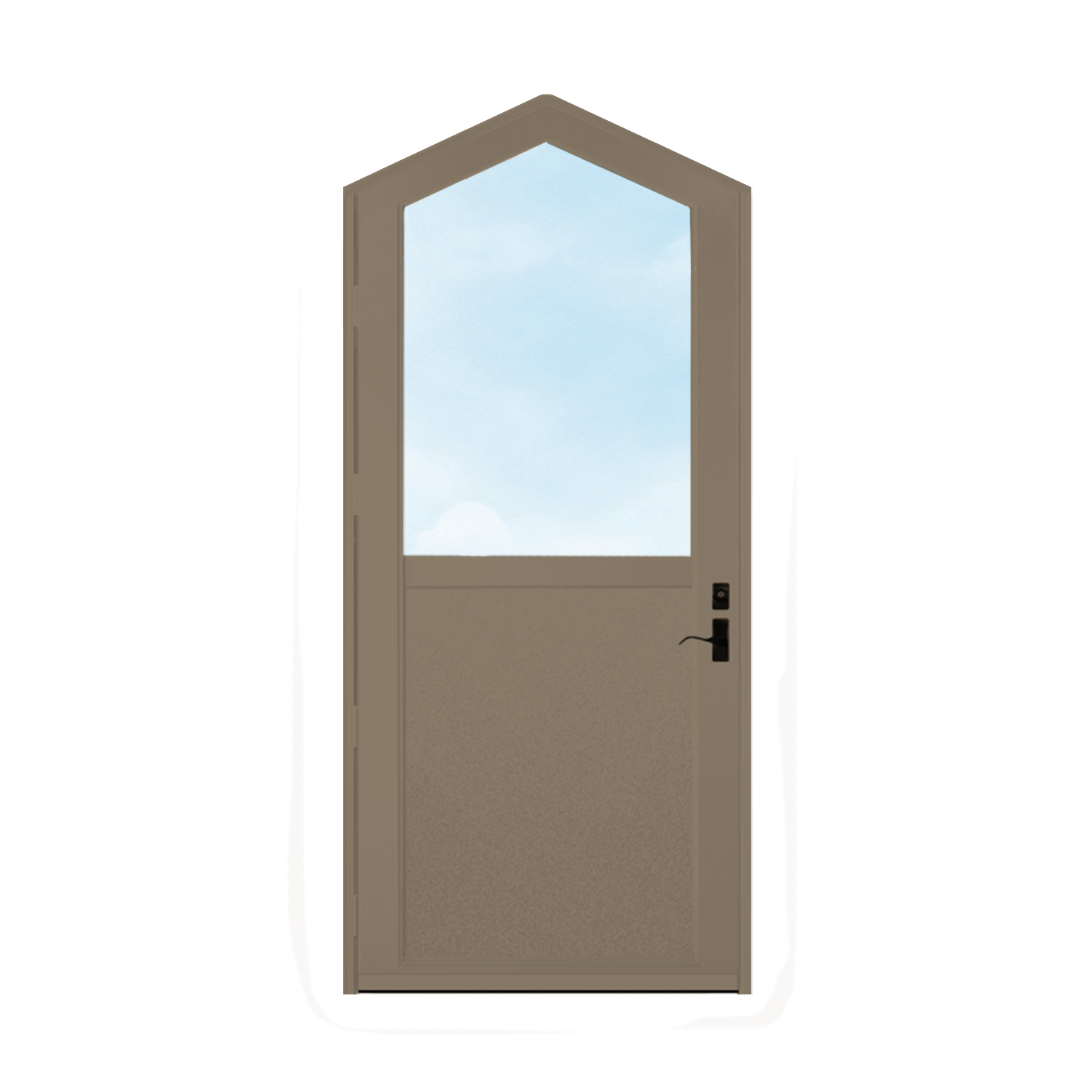 Arch Top Storm Door - 1/2 View With Flat Style