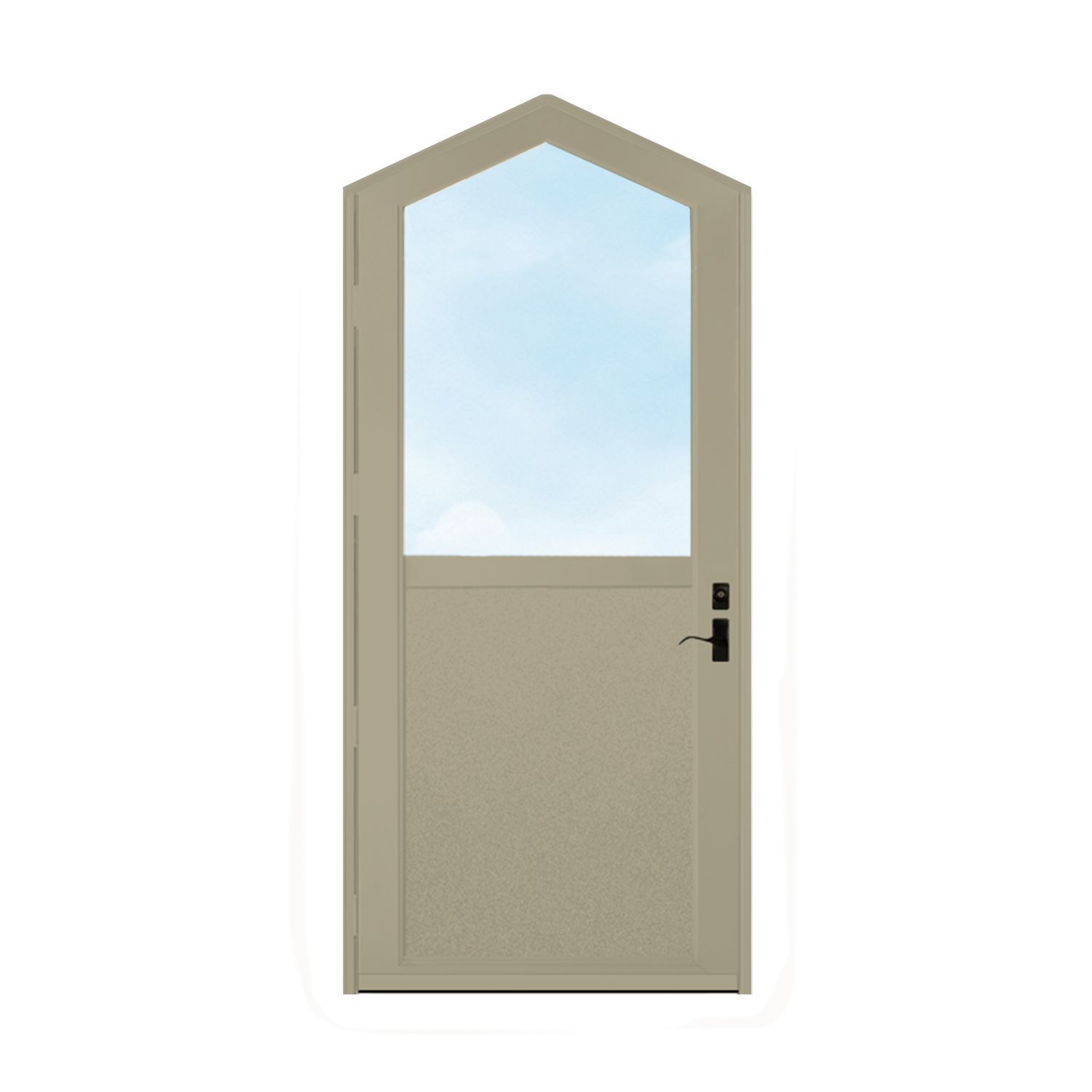 Arch Top Storm Door - 1/2 View With Flat Style