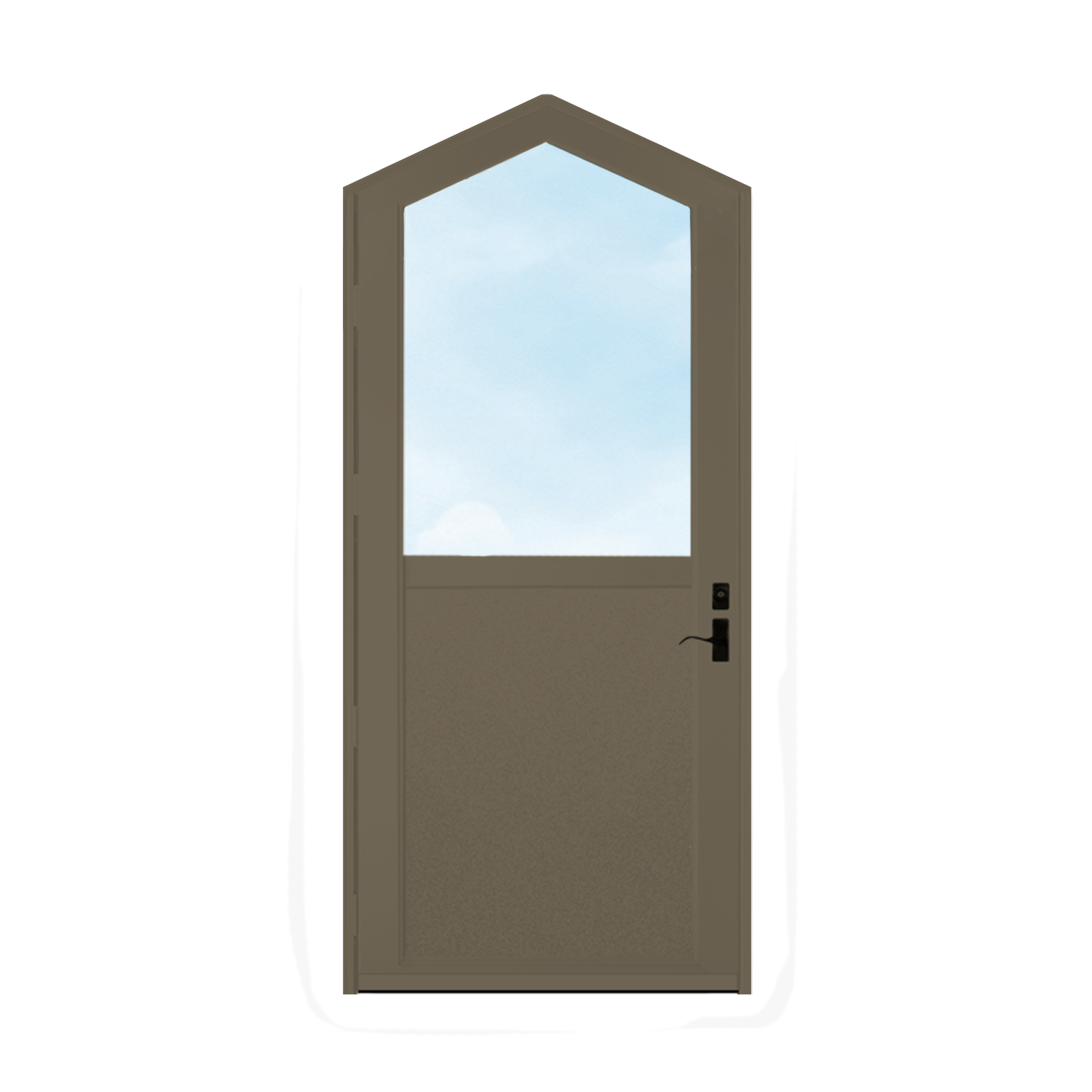 Arch Top Storm Door - 1/2 View With Flat Style