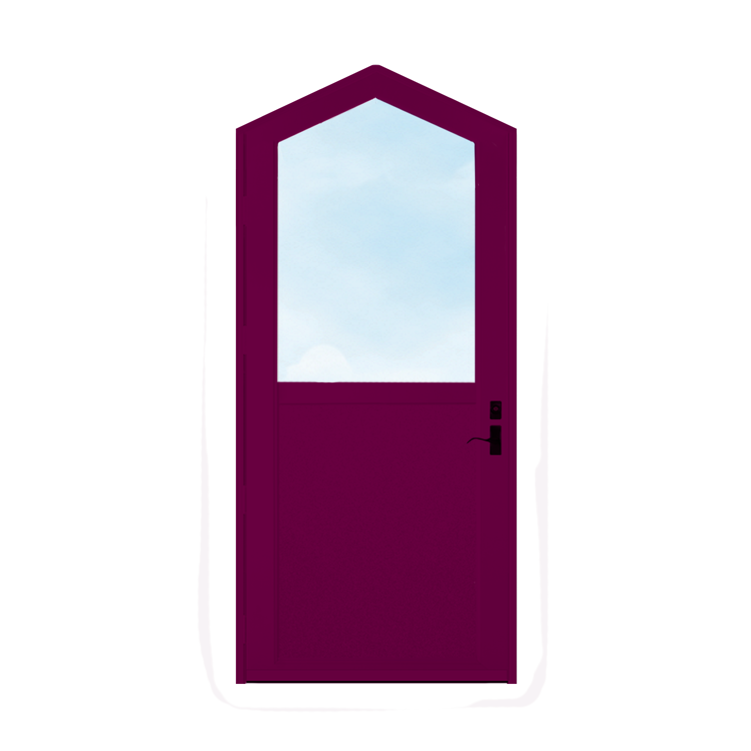 Arch Top Storm Door - 1/2 View With Flat Style