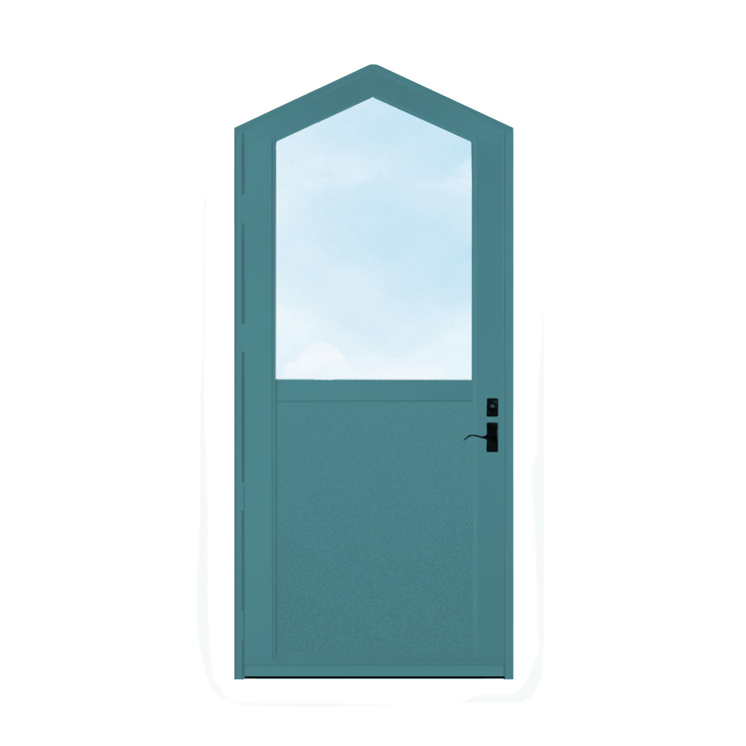 Arch Top Storm Door - 1/2 View With Flat Style