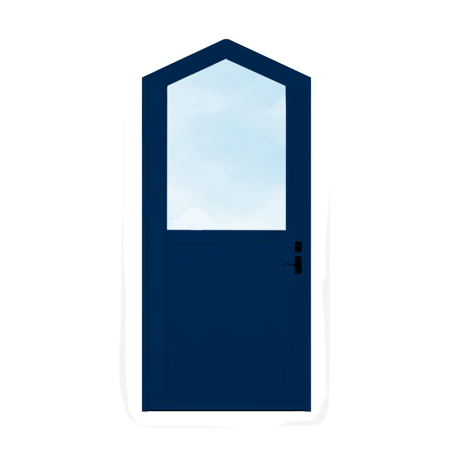 Arch Top Storm Door - 1/2 View With Flat Style