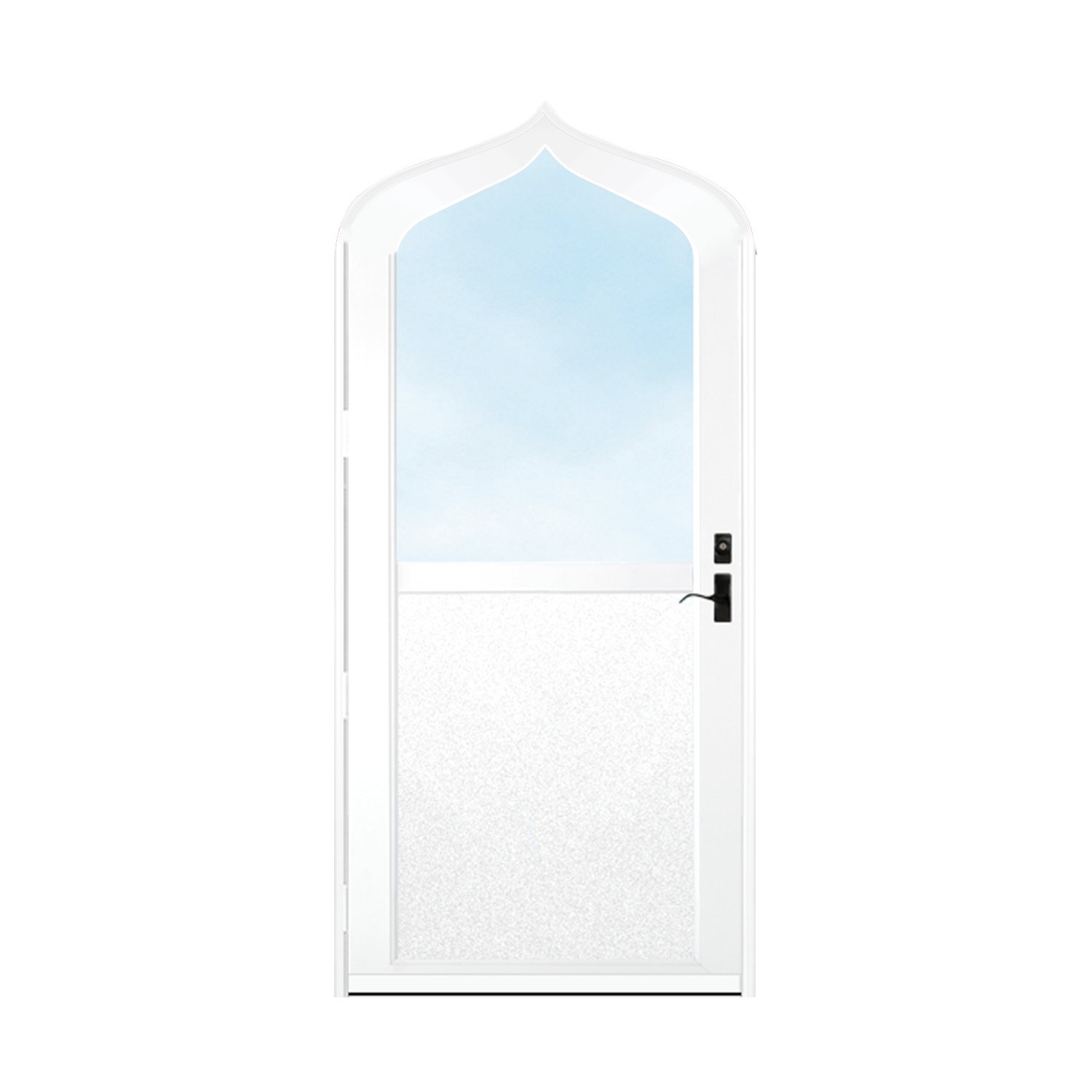Arch Top Storm Door - 1/2 View With Flat Style