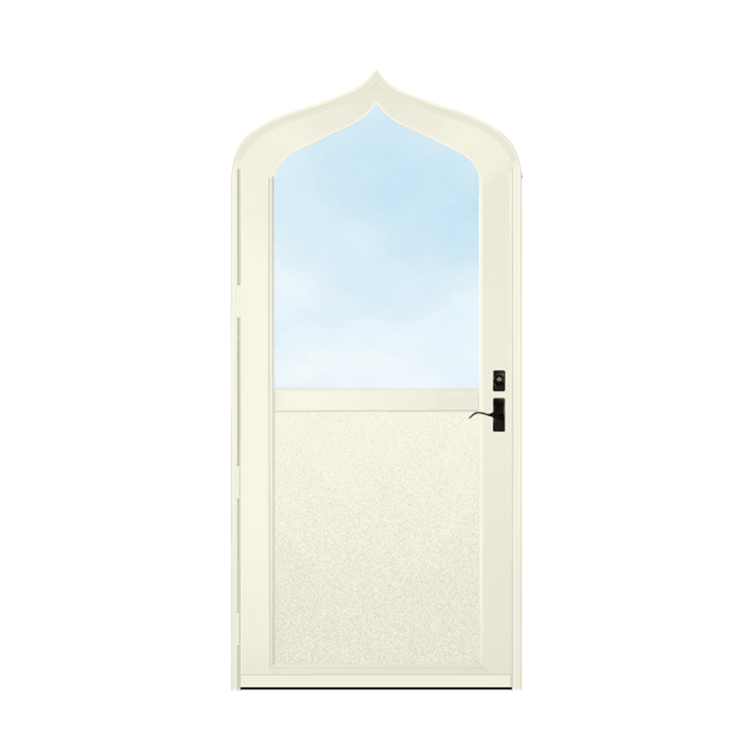 Arch Top Storm Door - 1/2 View With Flat Style