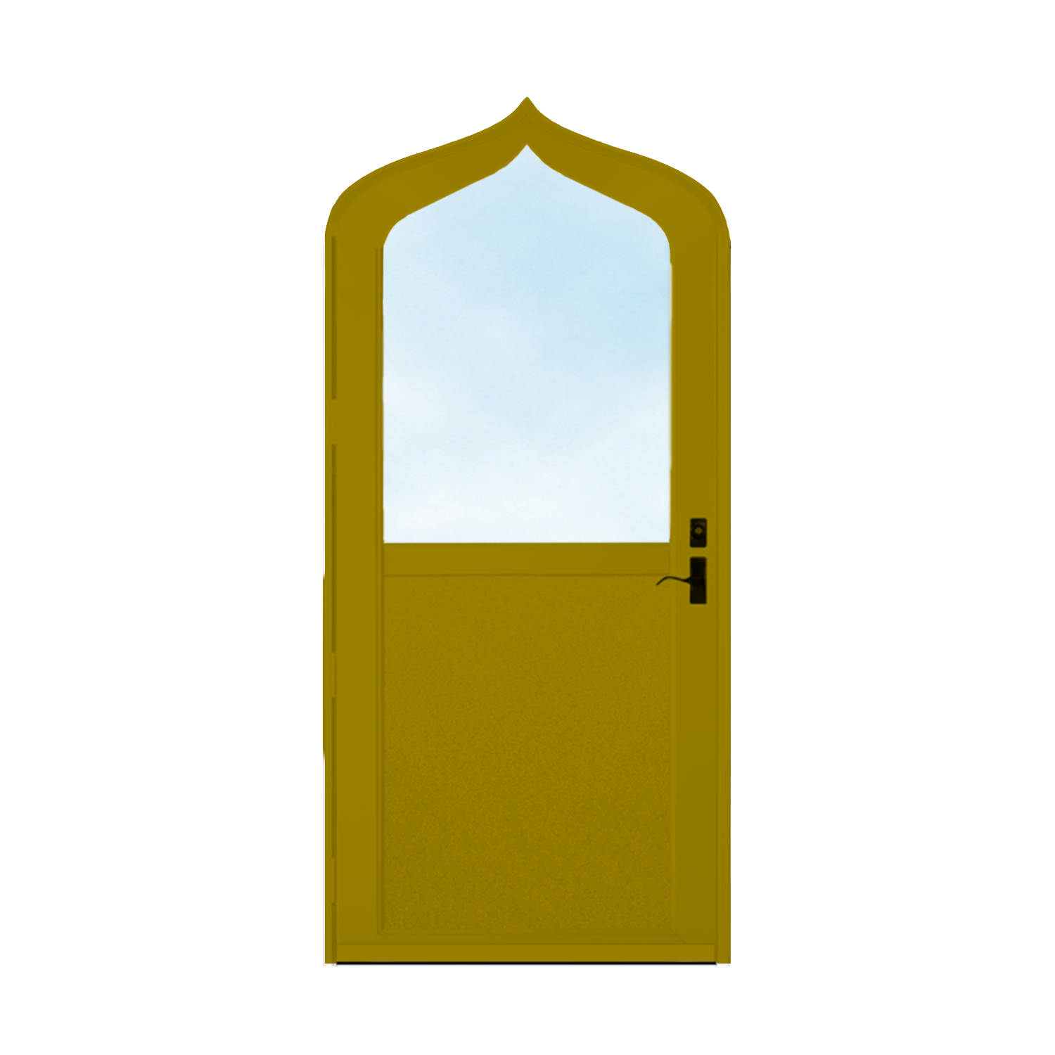 Arch Top Storm Door - 1/2 View With Flat Style