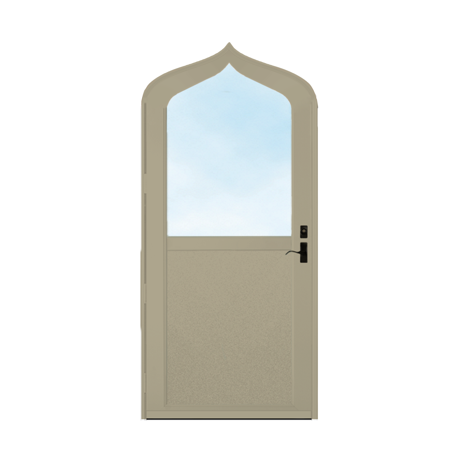 Arch Top Storm Door - 1/2 View With Flat Style