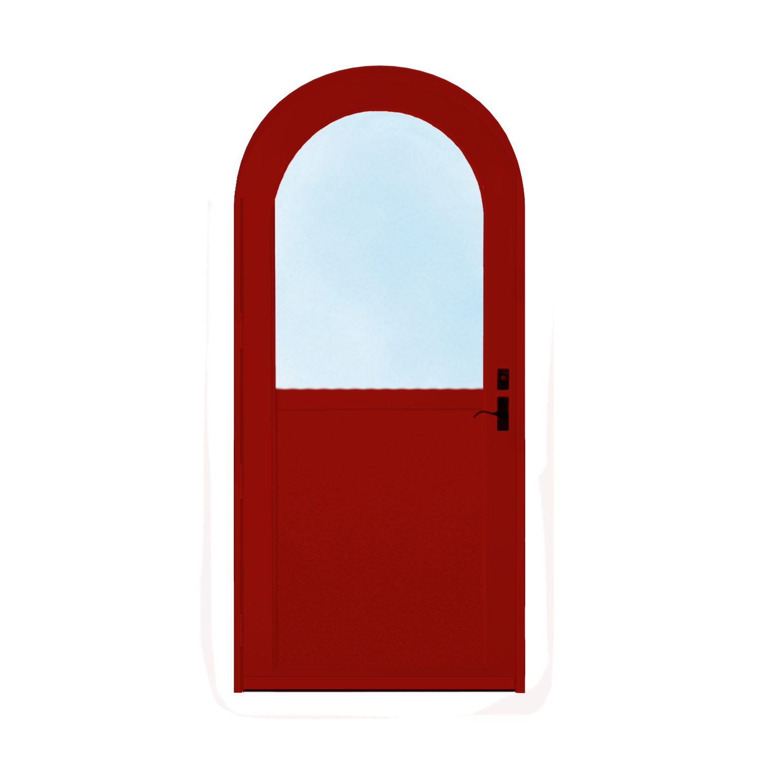 Arch Top Storm Door - 1/2 View With Flat Style