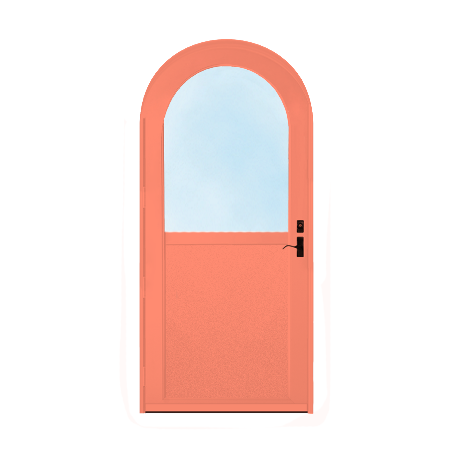 Arch Top Storm Door - 1/2 View With Flat Style