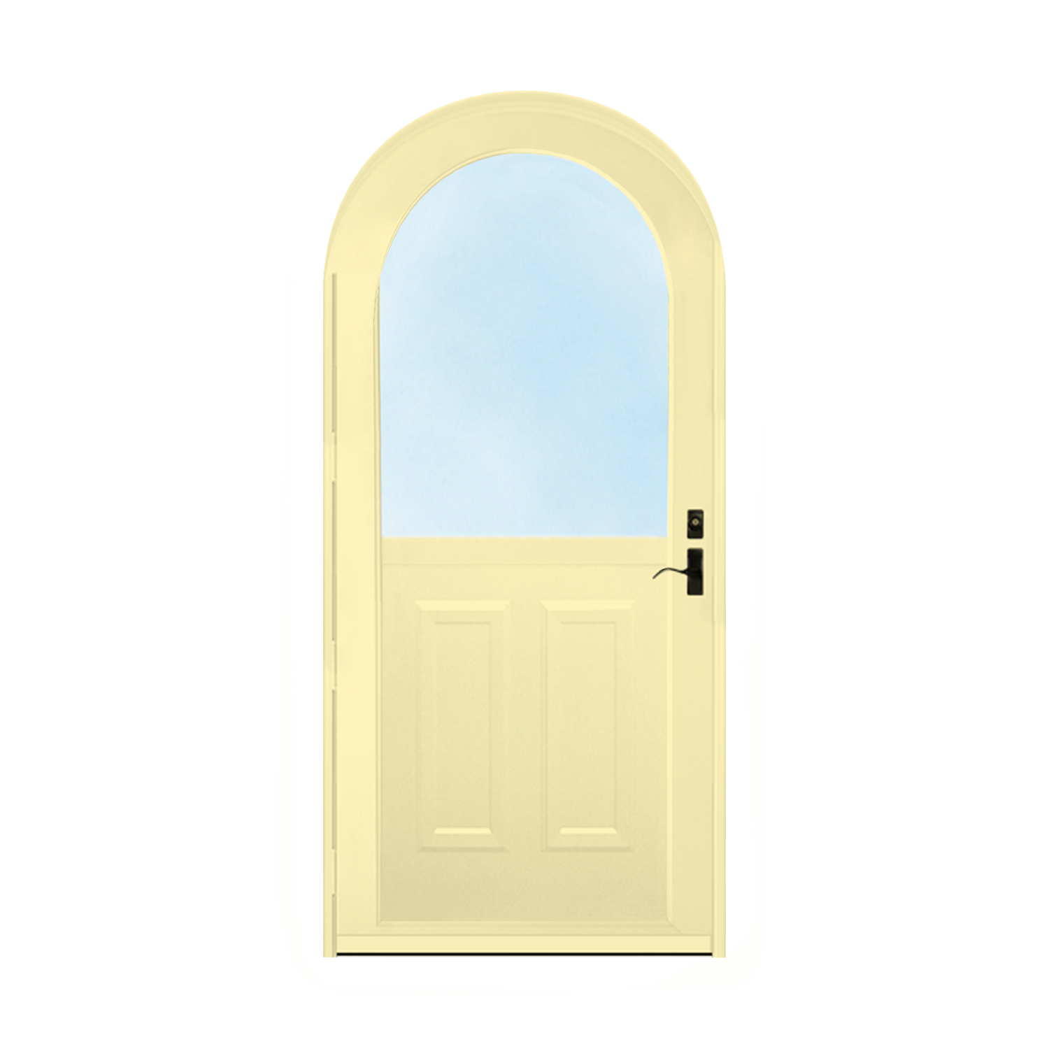 Arch Top Storm Door - 1/2 View With Colonial Style