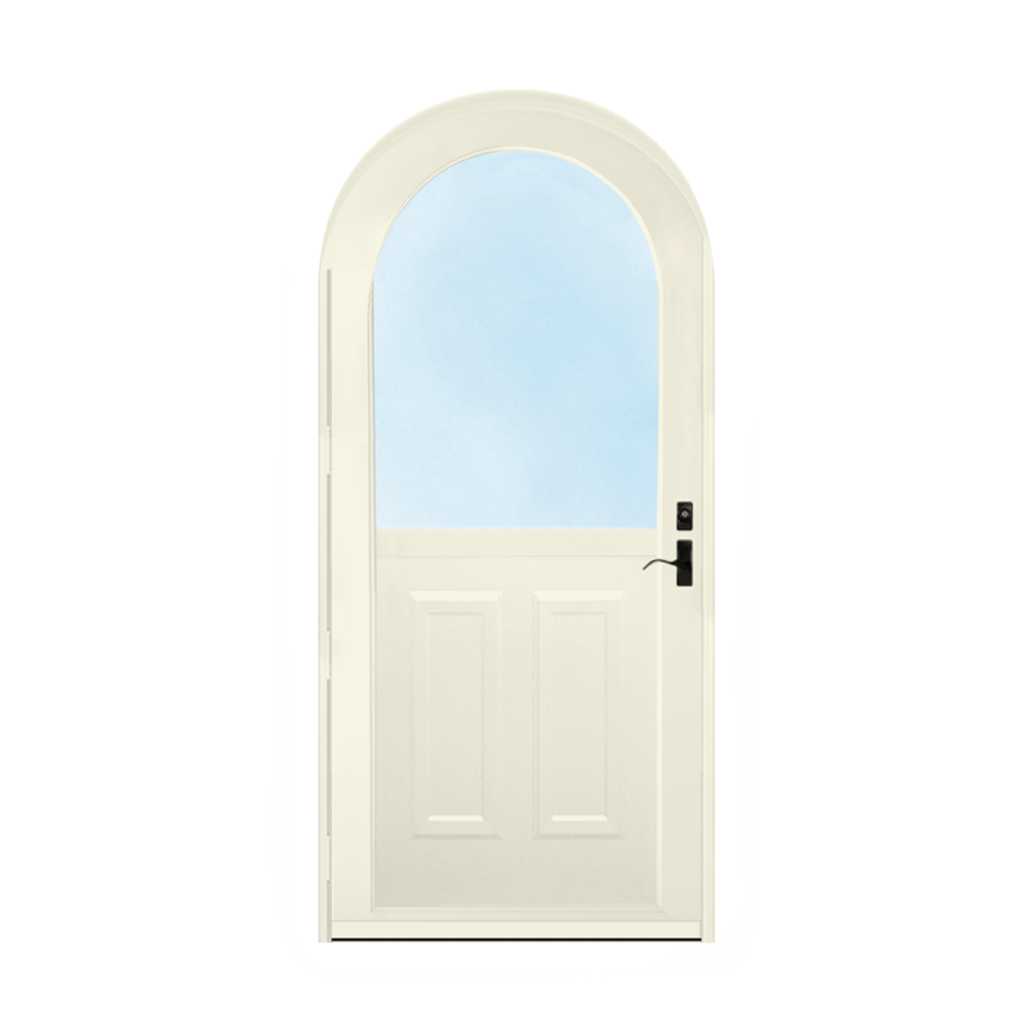 Arch Top Storm Door - 1/2 View With Colonial Style