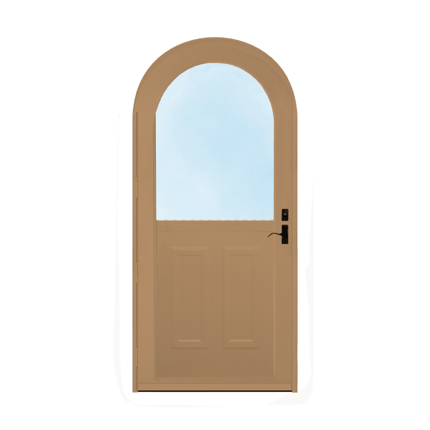 Arch Top Storm Door - 1/2 View With Colonial Style