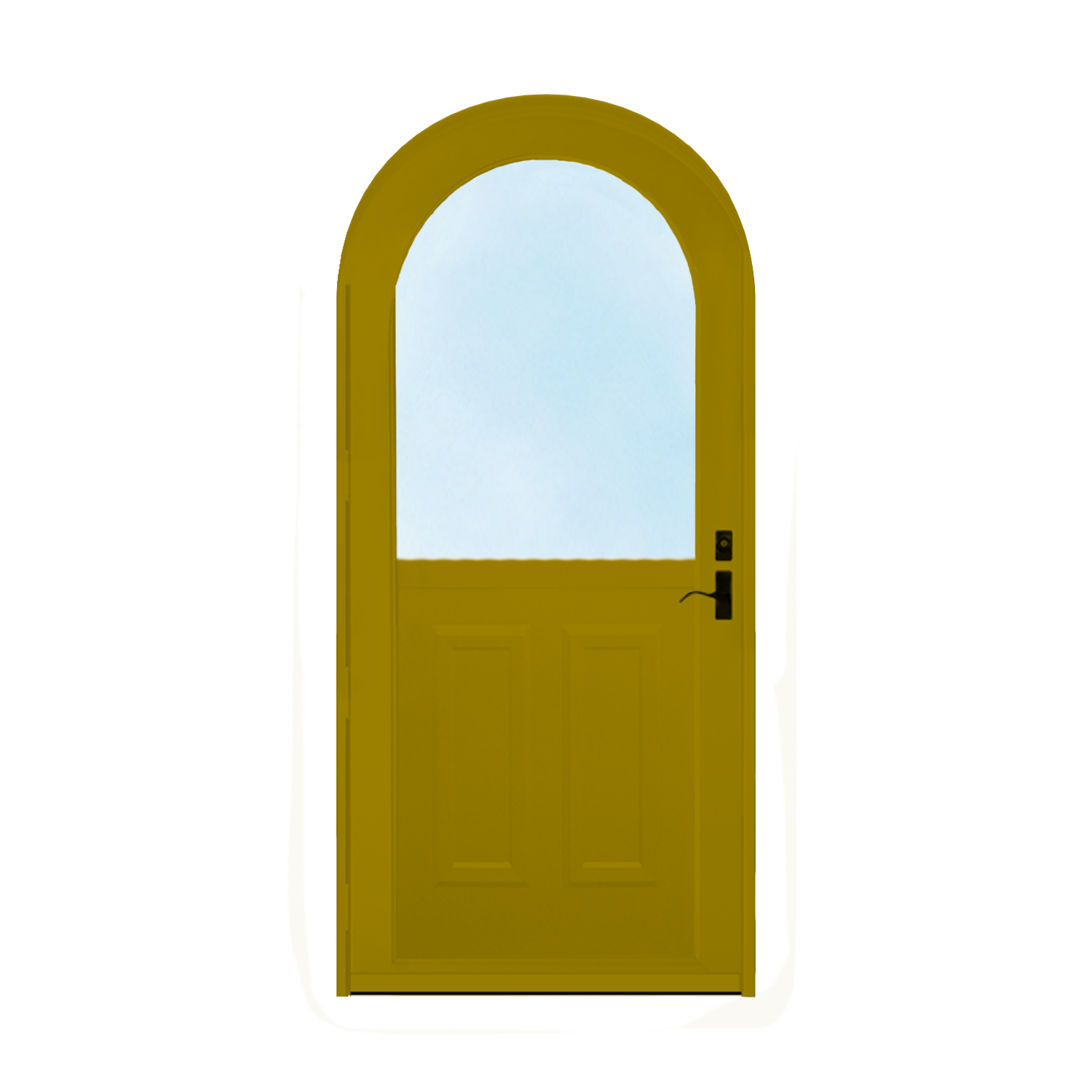 Arch Top Storm Door - 1/2 View With Colonial Style