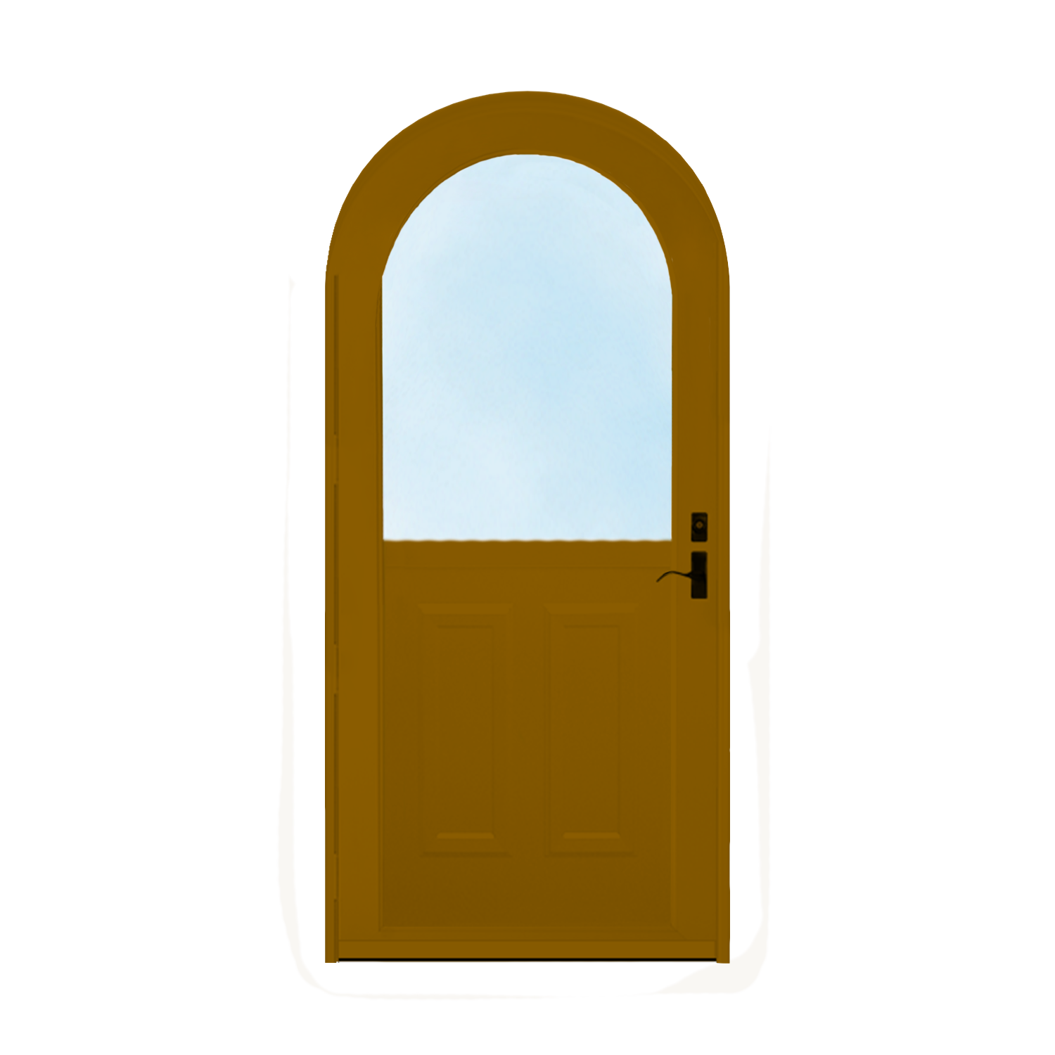 Arch Top Storm Door - 1/2 View With Colonial Style