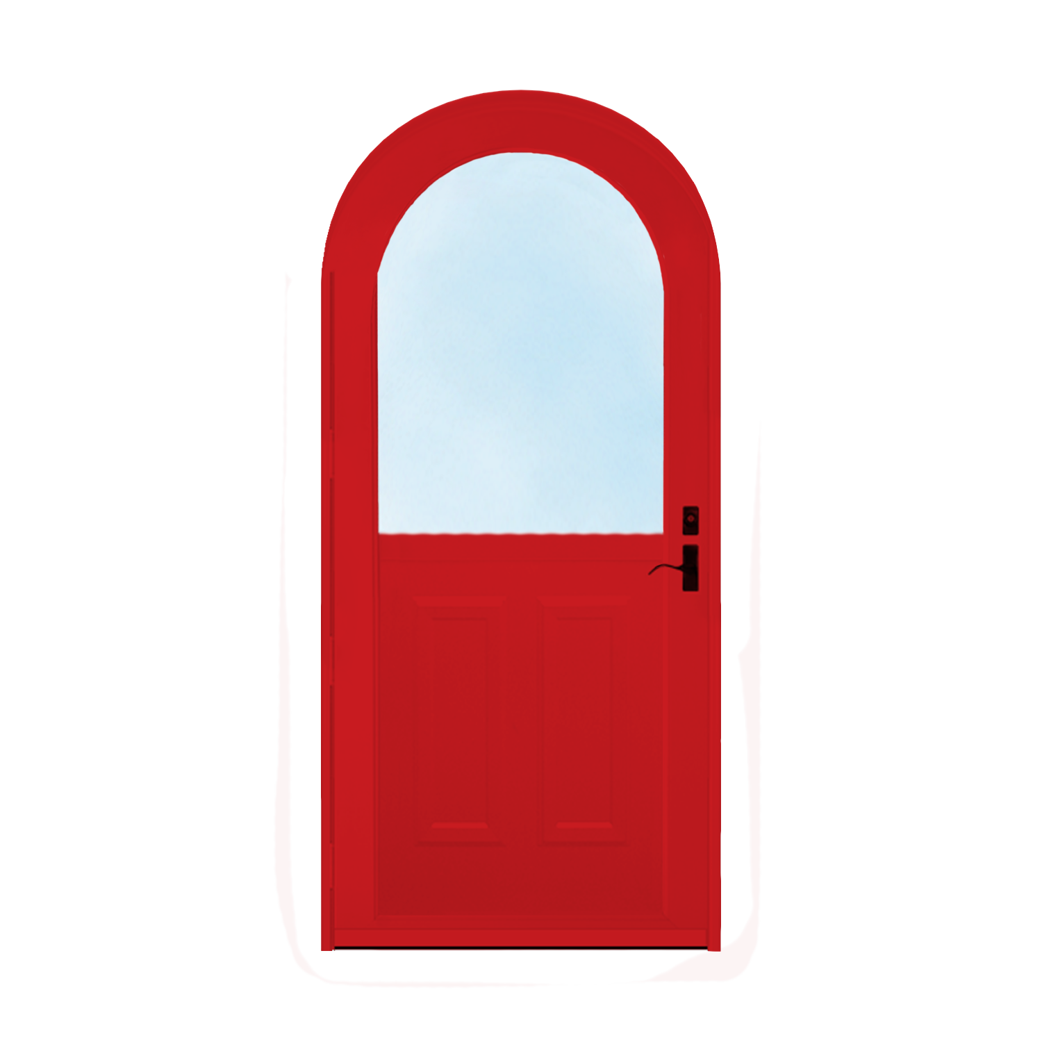 Arch Top Storm Door - 1/2 View With Colonial Style