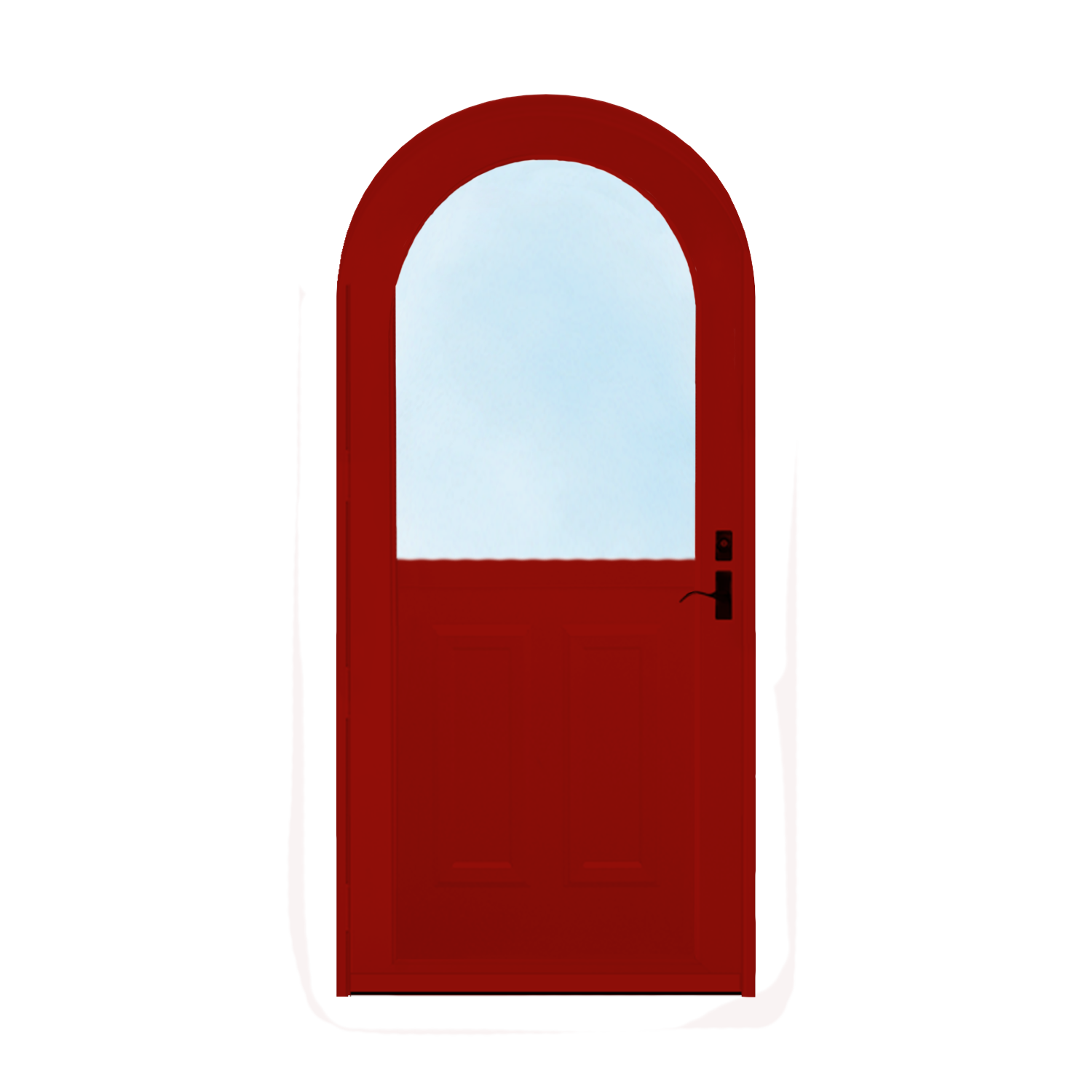 Arch Top Storm Door - 1/2 View With Colonial Style