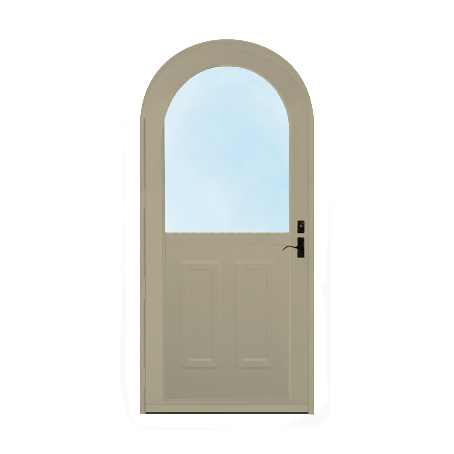 Arch Top Storm Door - 1/2 View With Colonial Style