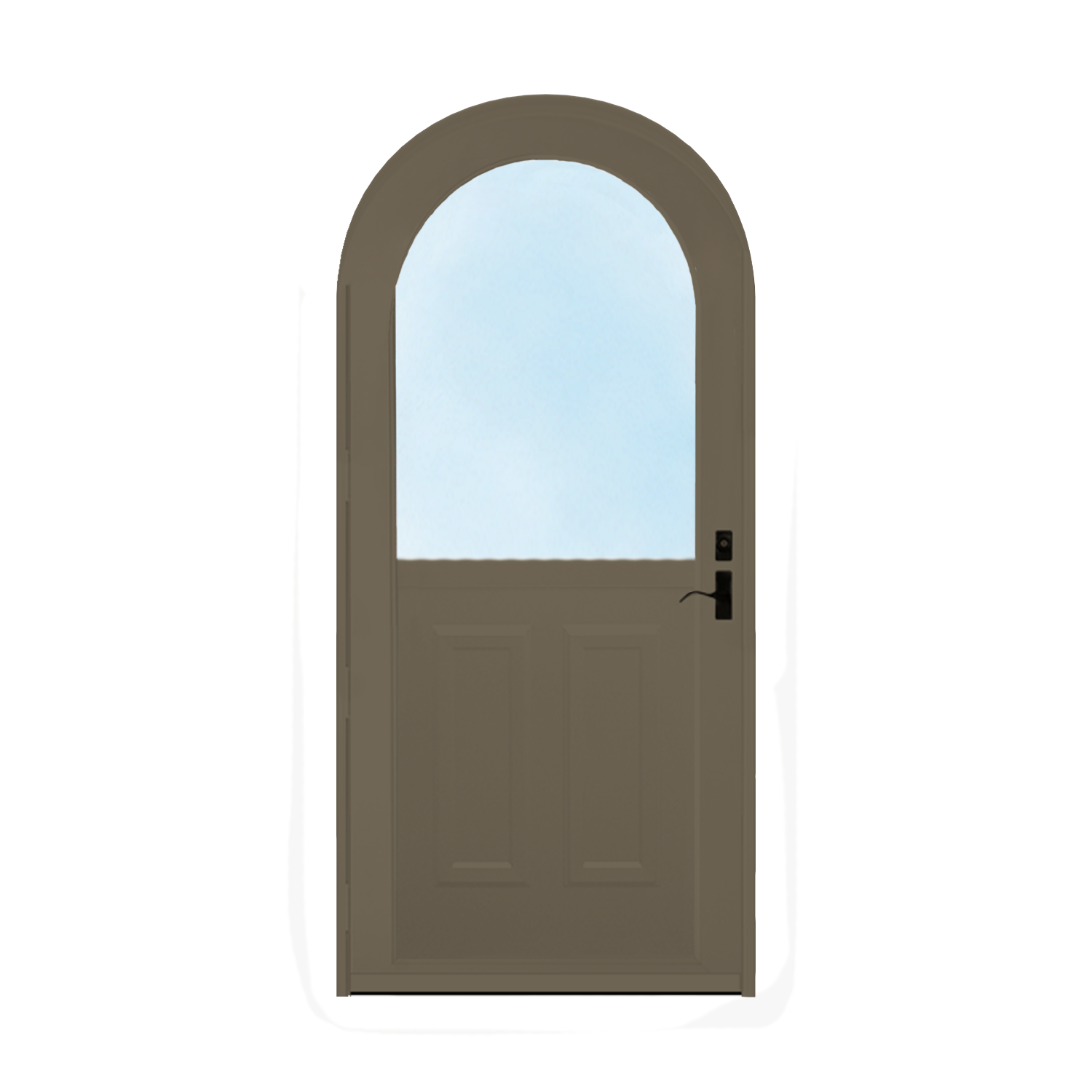 Arch Top Storm Door - 1/2 View With Colonial Style