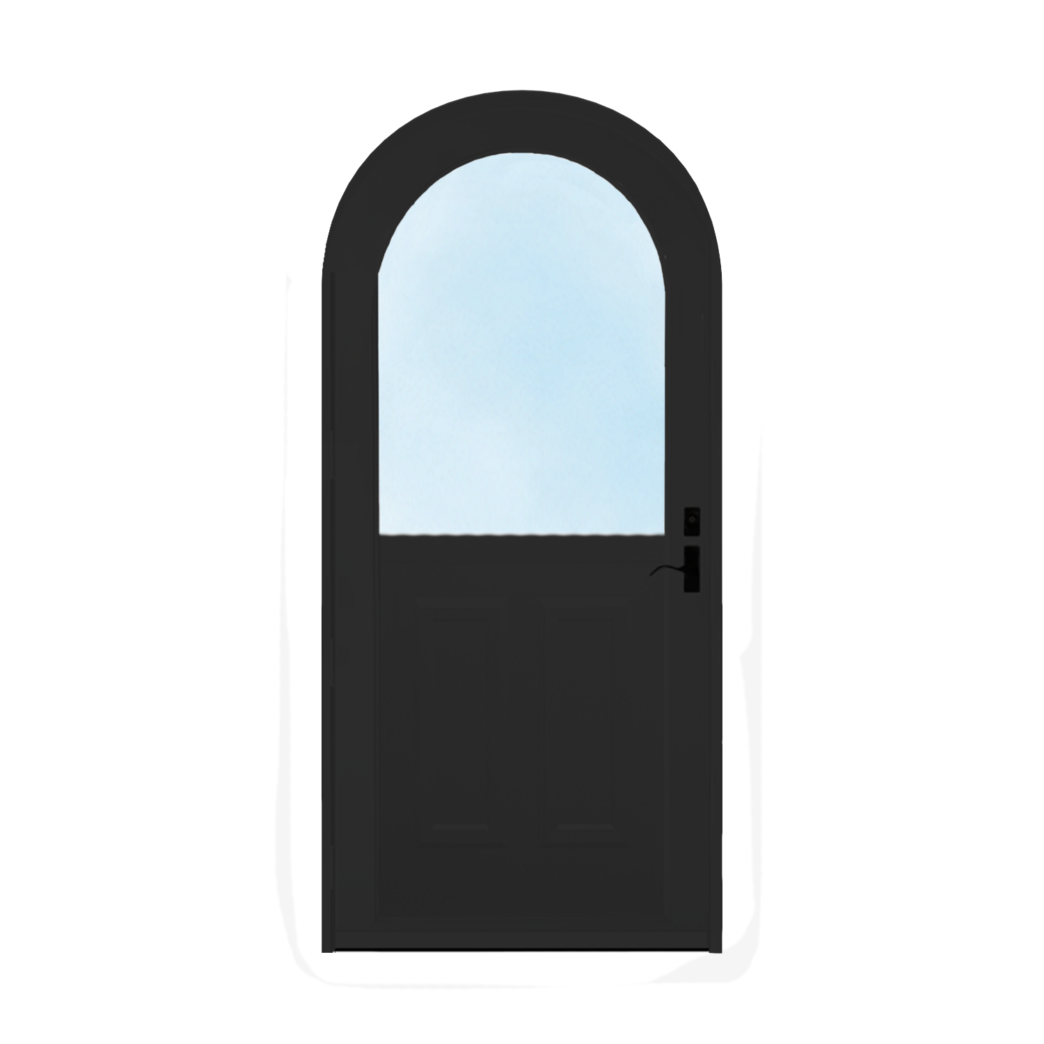 Arch Top Storm Door - 1/2 View With Colonial Style