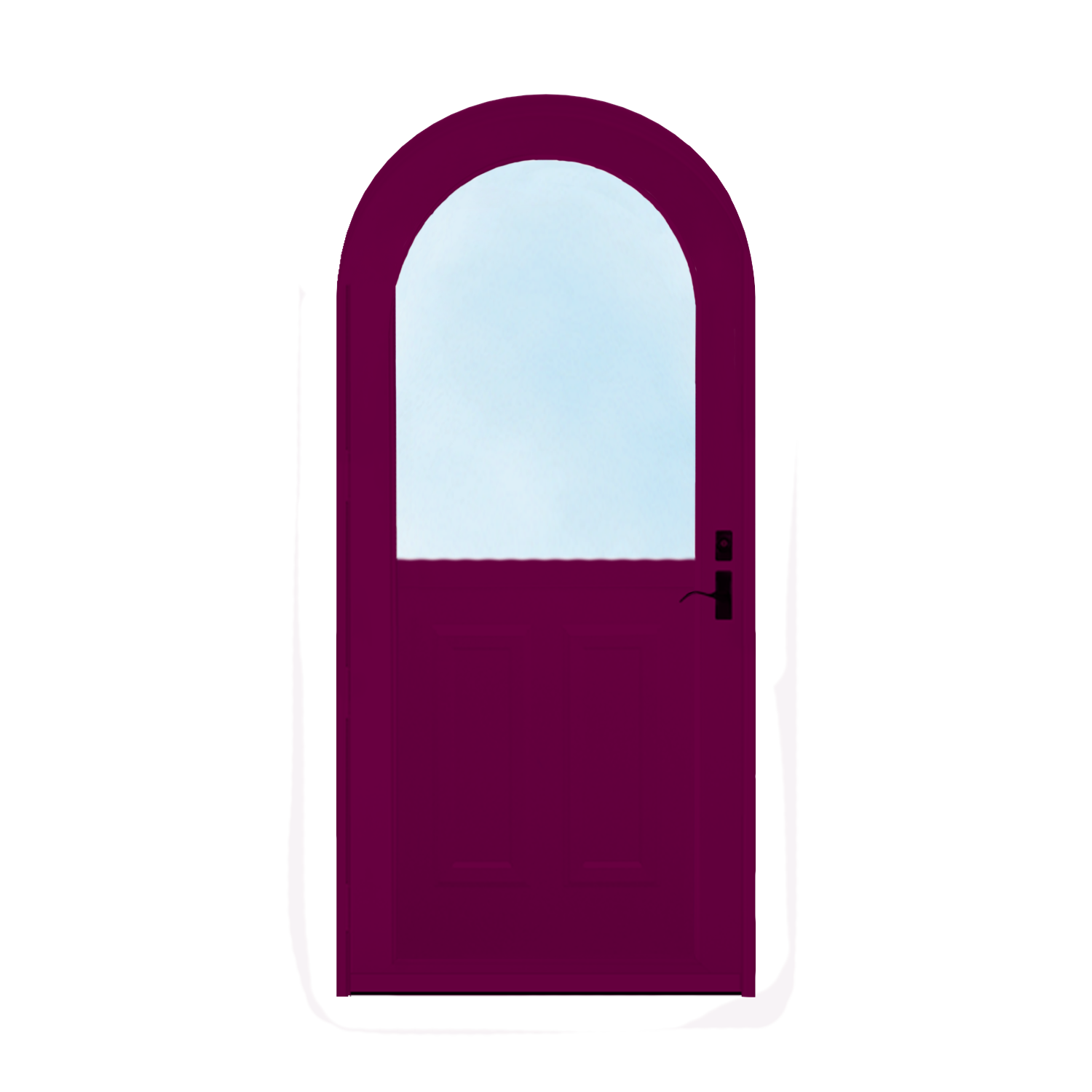 Arch Top Storm Door - 1/2 View With Colonial Style