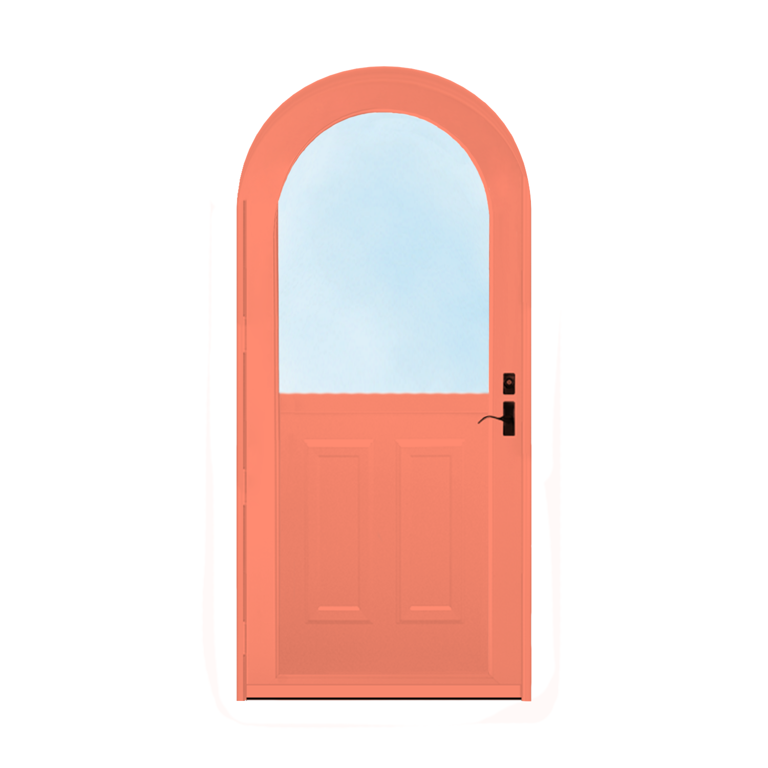 Arch Top Storm Door - 1/2 View With Colonial Style