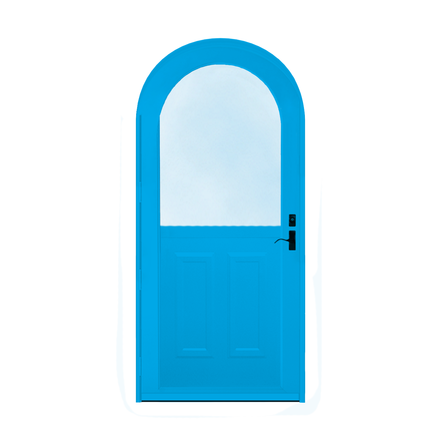 Arch Top Storm Door - 1/2 View With Colonial Style