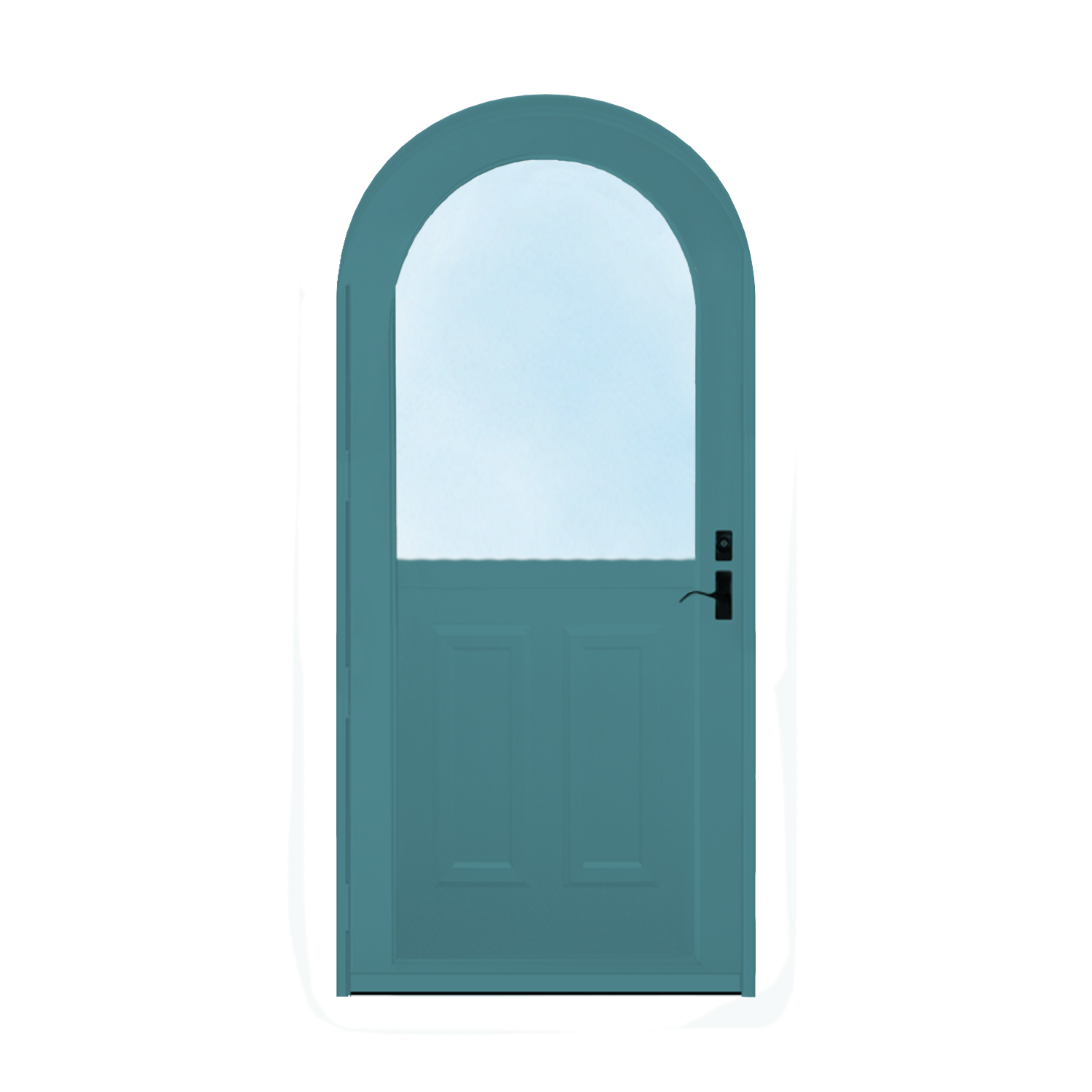Arch Top Storm Door - 1/2 View With Colonial Style