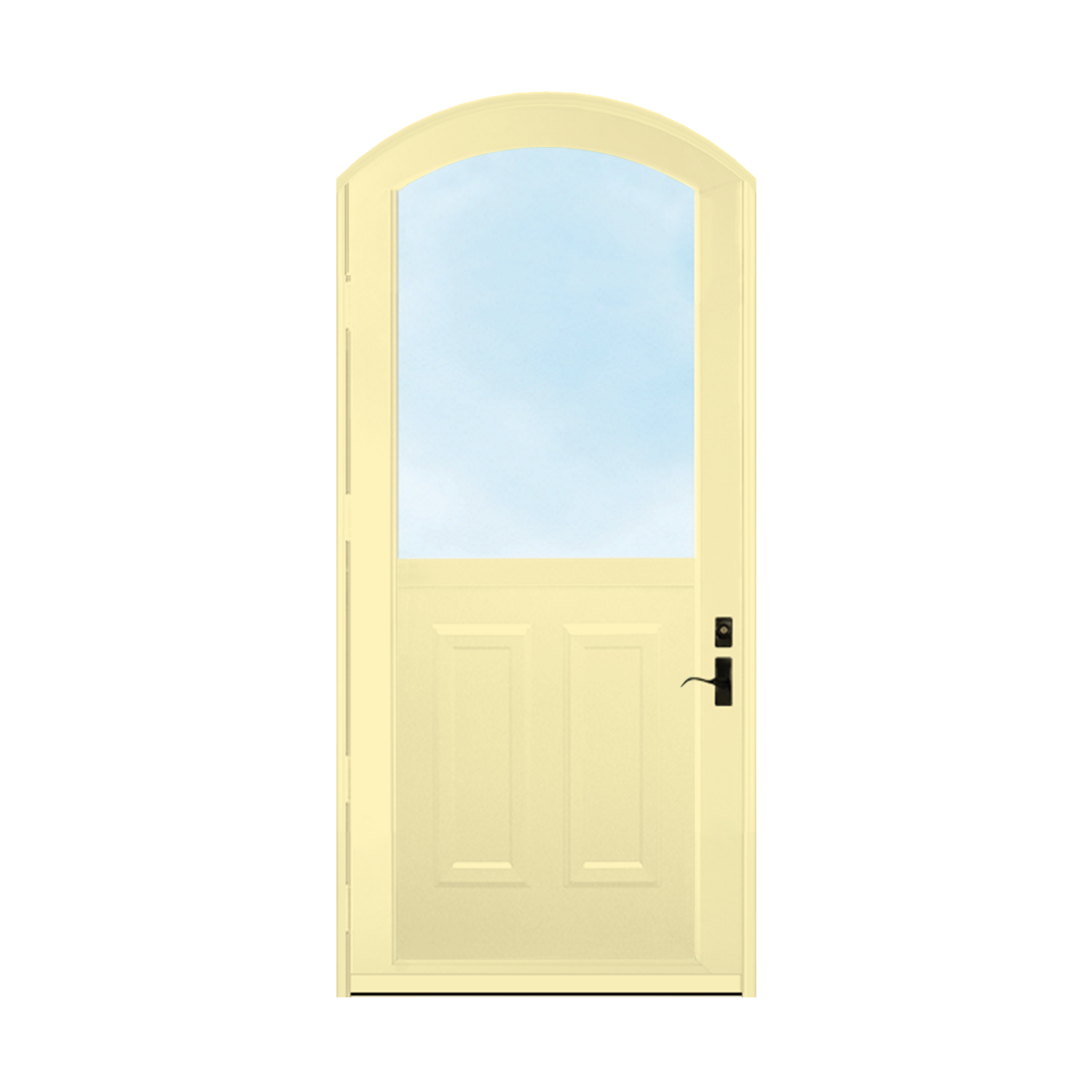 Arch Top Storm Door - 1/2 View With Colonial Style