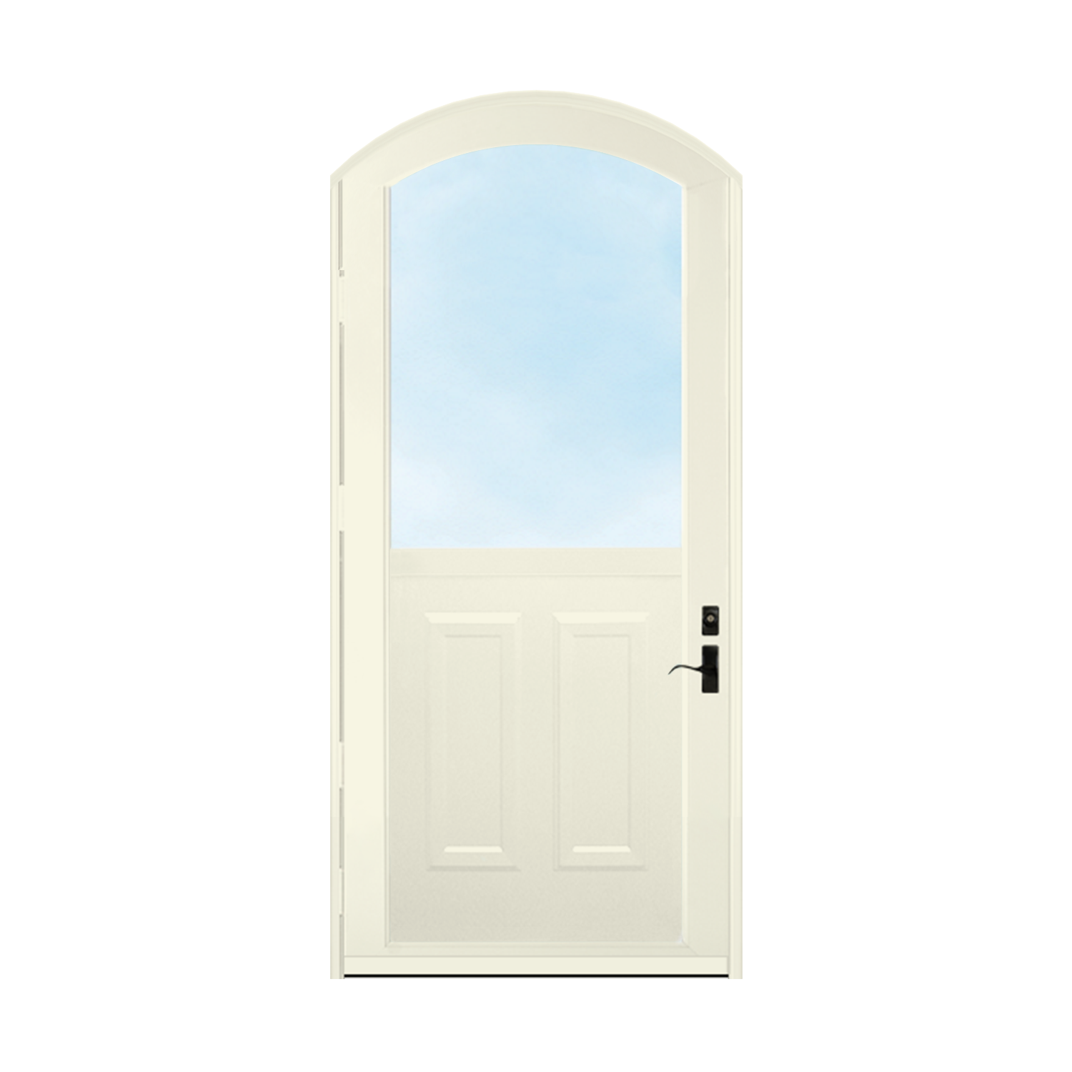 Arch Top Storm Door - 1/2 View With Colonial Style