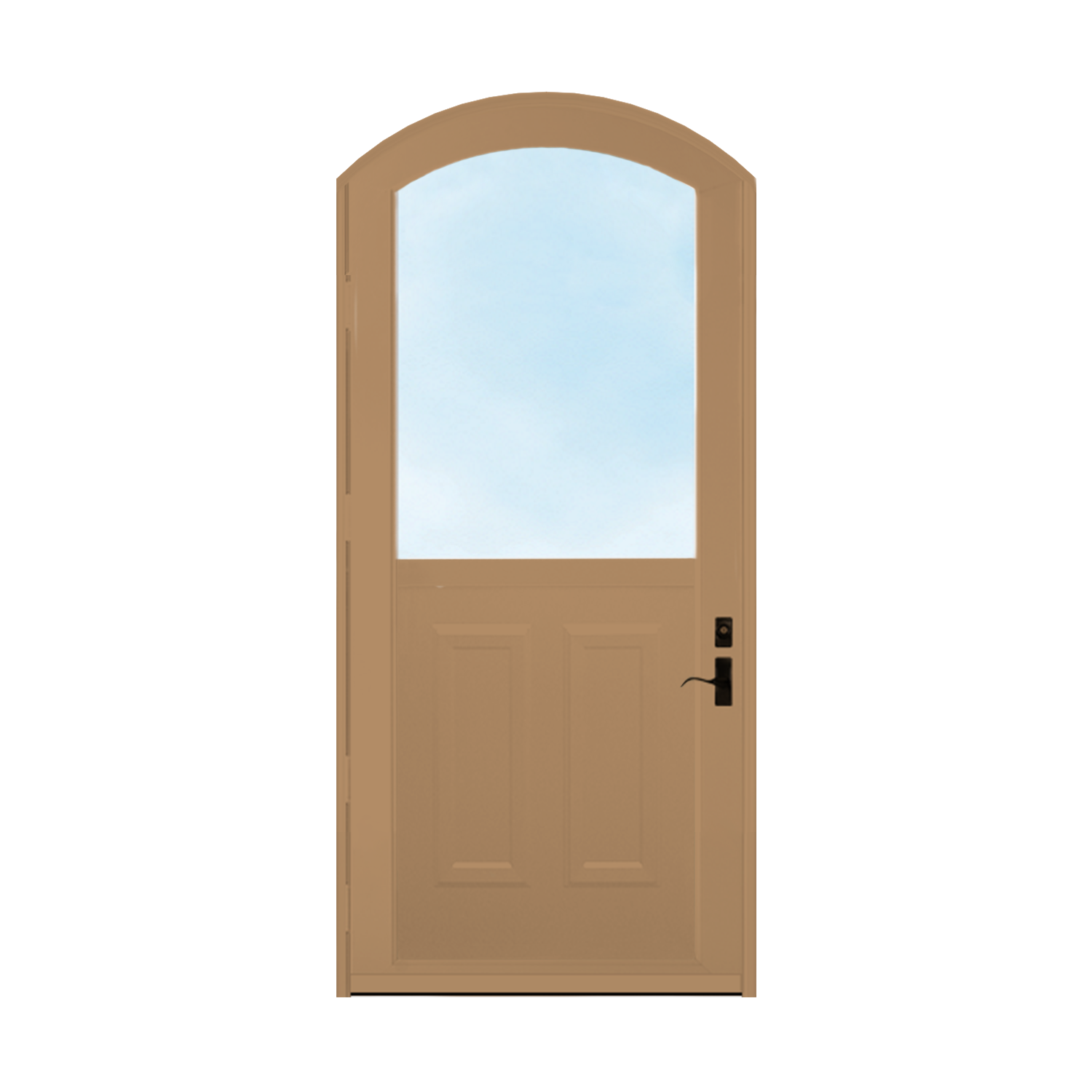 Arch Top Storm Door - 1/2 View With Colonial Style