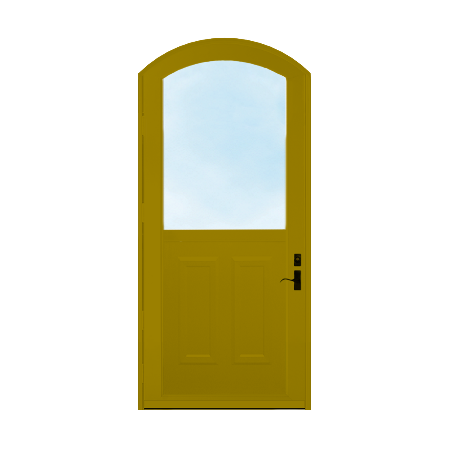 Arch Top Storm Door - 1/2 View With Colonial Style