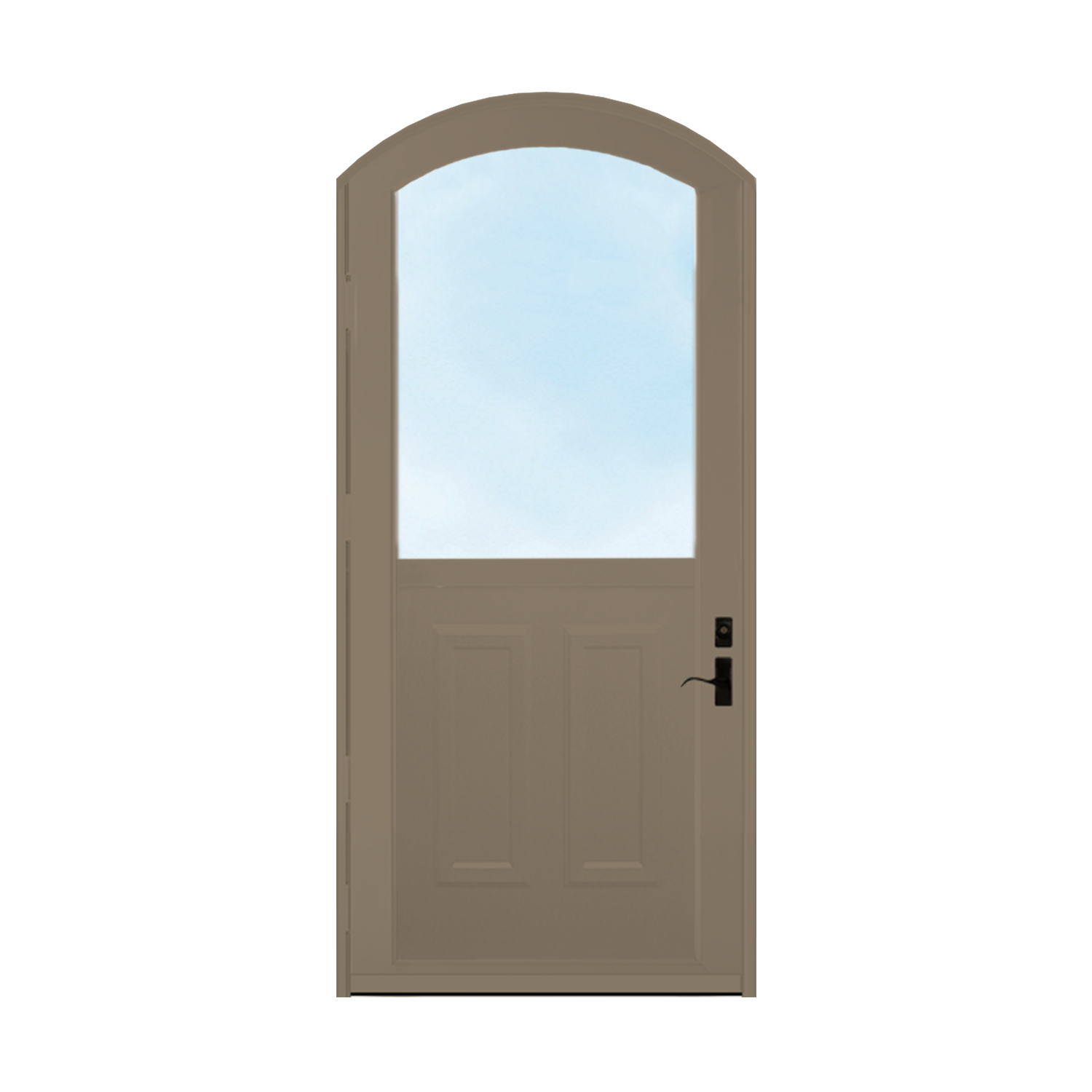 Arch Top Storm Door - 1/2 View With Colonial Style