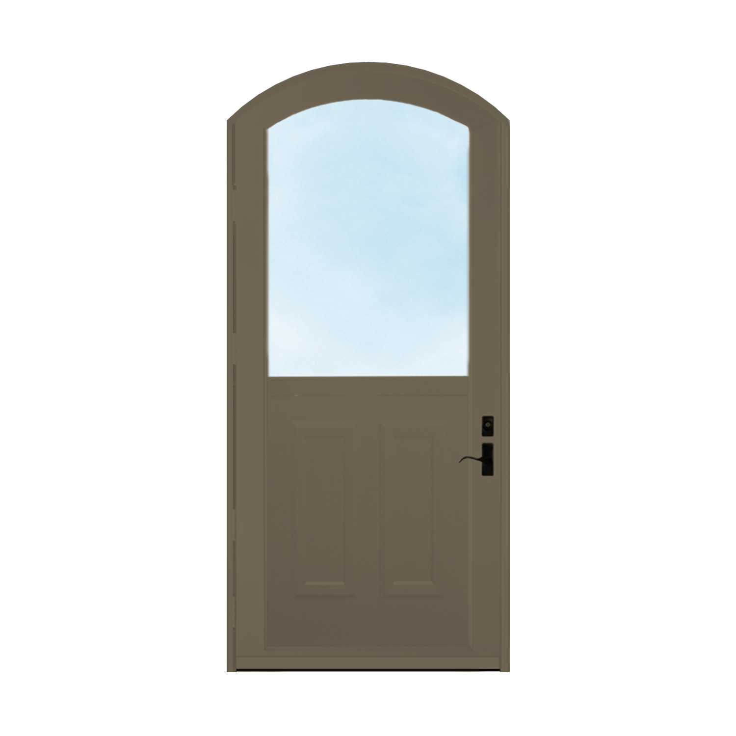 Arch Top Storm Door - 1/2 View With Colonial Style