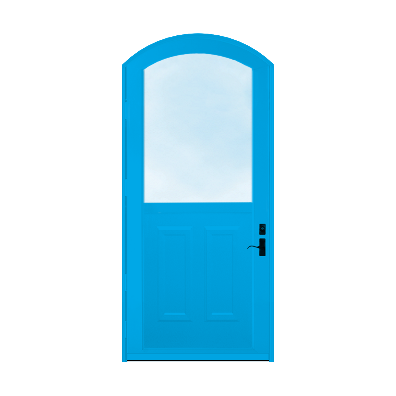 Arch Top Storm Door - 1/2 View With Colonial Style