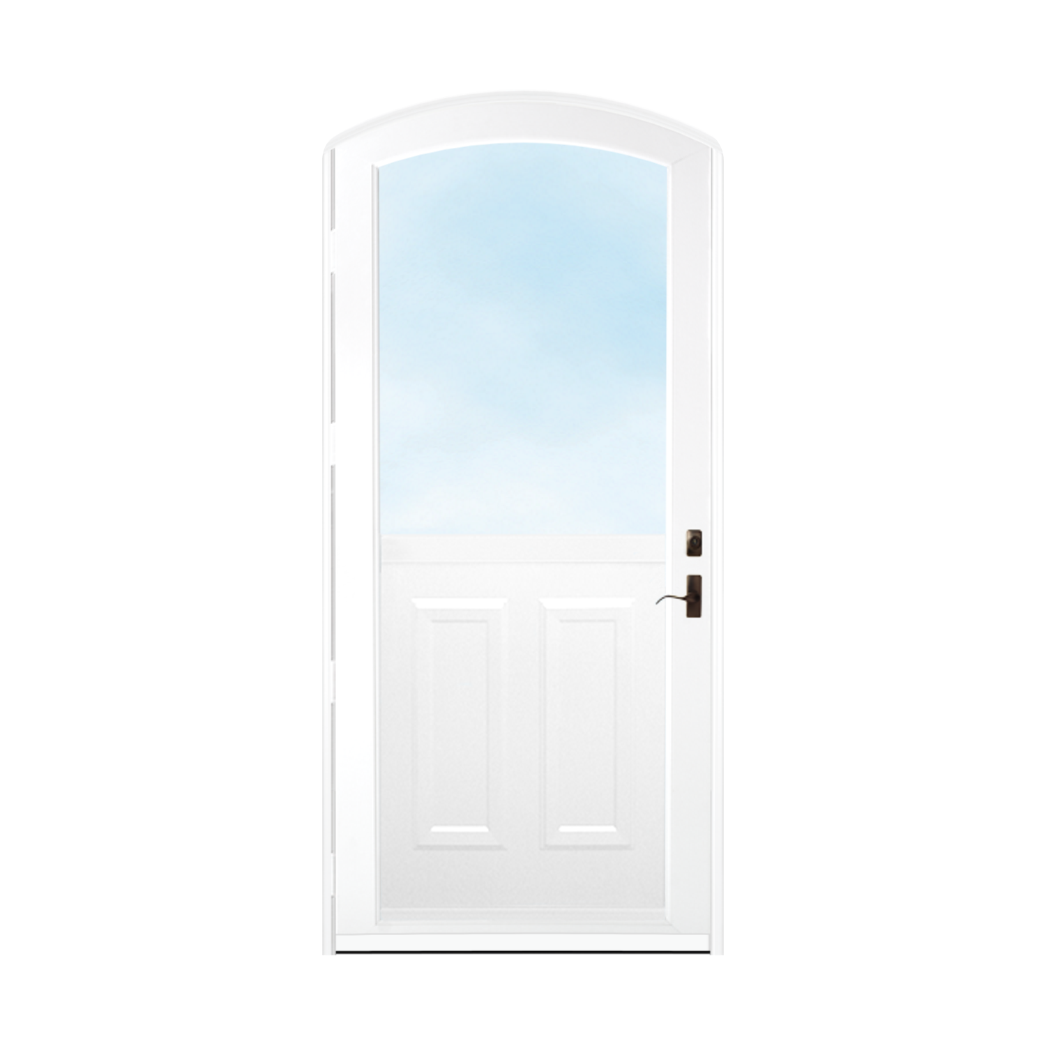 Arch Top Storm Door - 1/2 View With Colonial Style