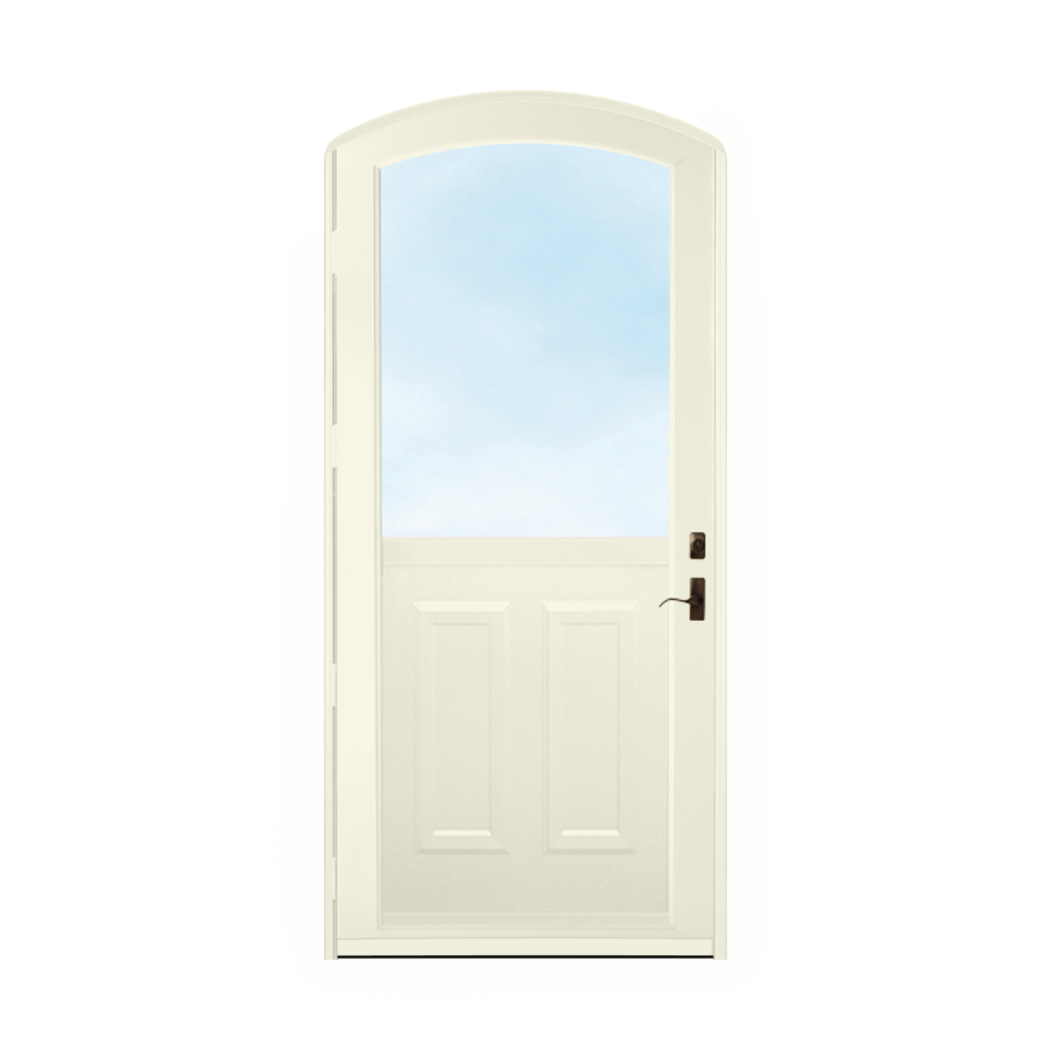 Arch Top Storm Door - 1/2 View With Colonial Style