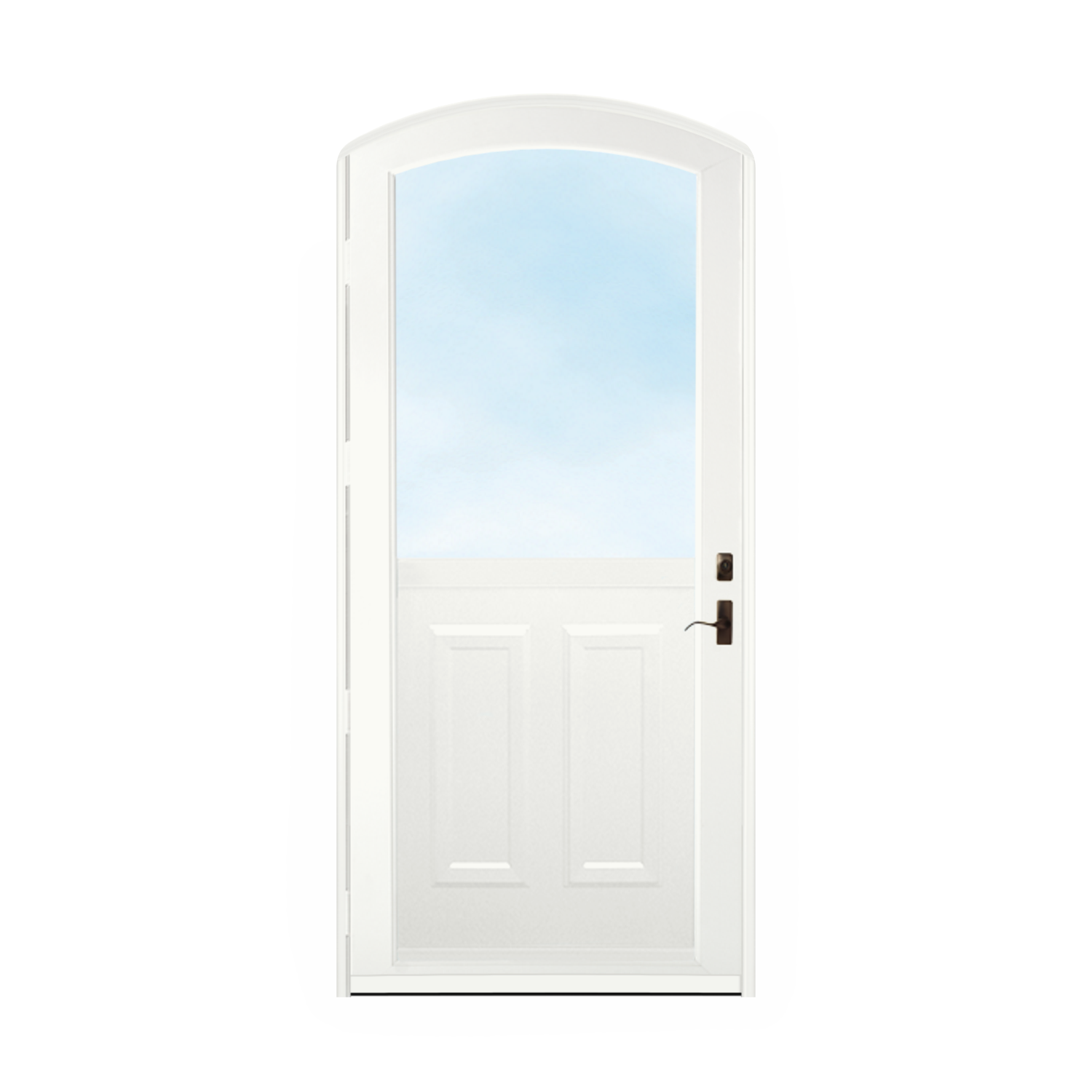 Arch Top Storm Door - 1/2 View With Colonial Style