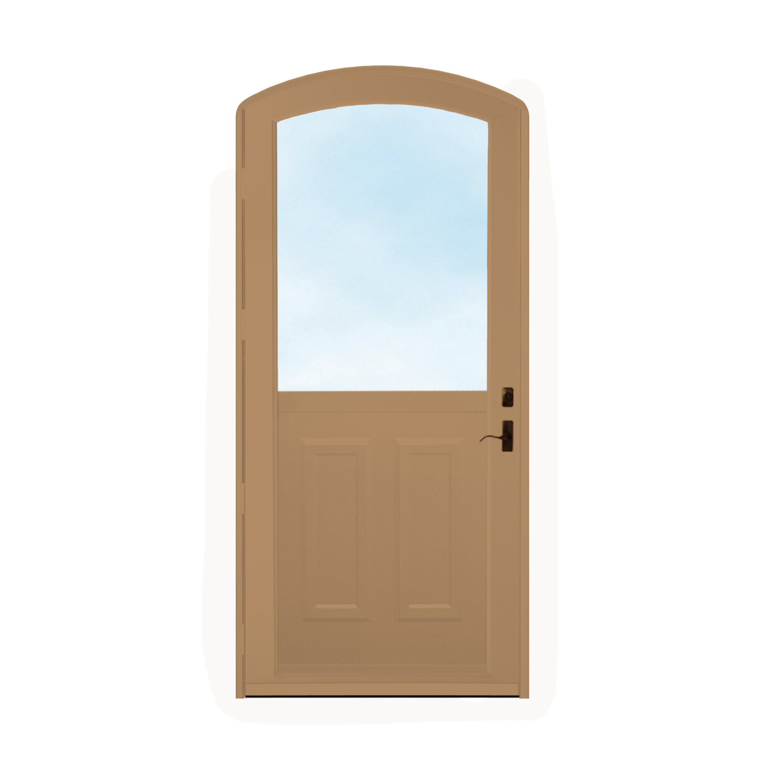 Arch Top Storm Door - 1/2 View With Colonial Style