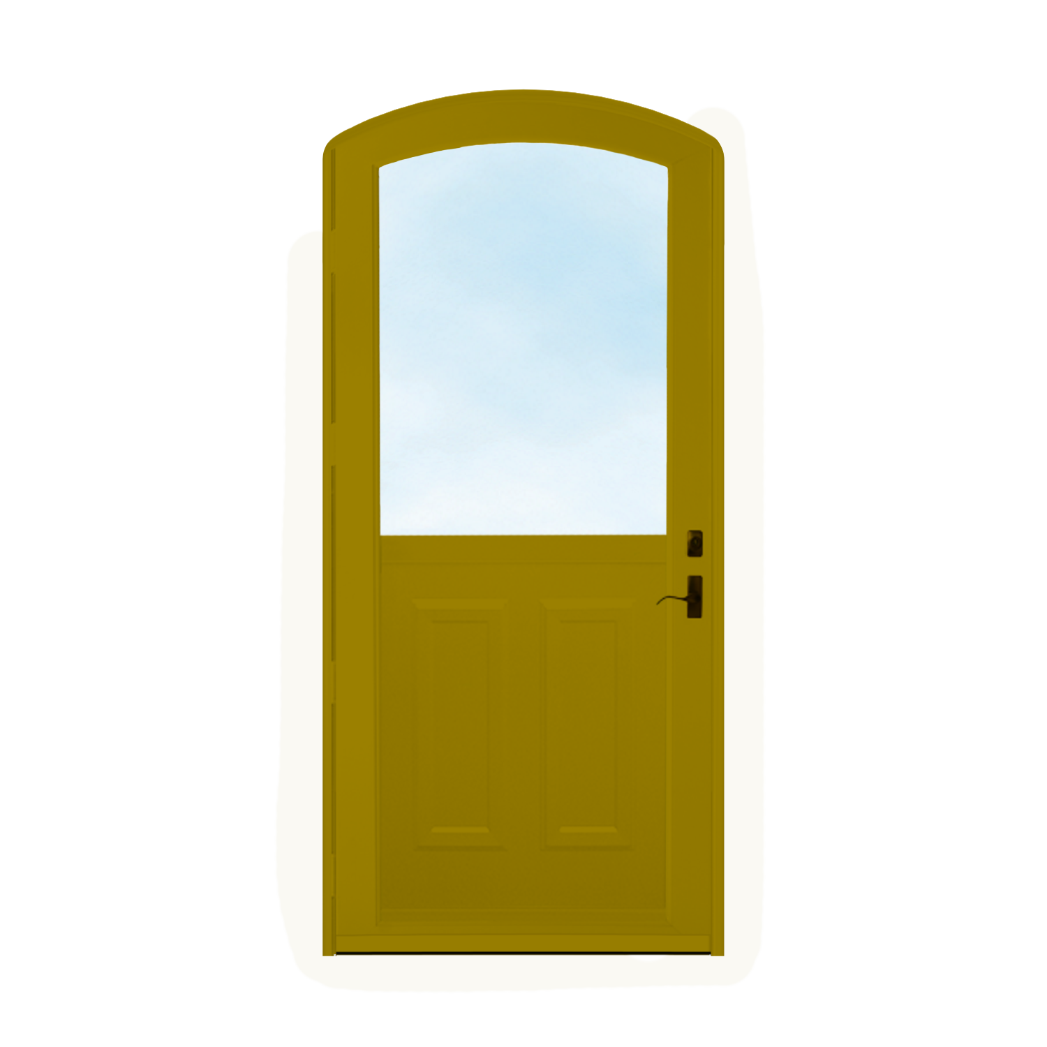 Arch Top Storm Door - 1/2 View With Colonial Style