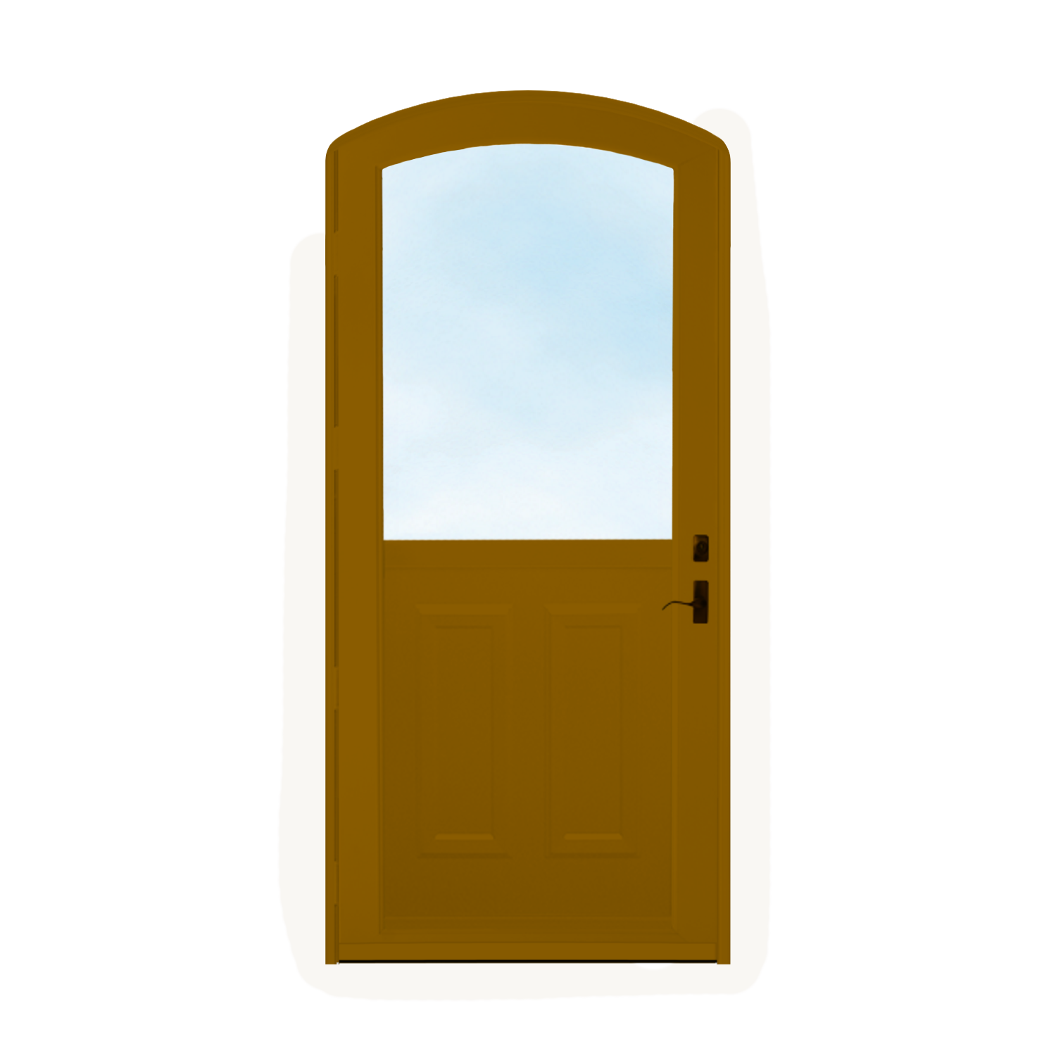 Arch Top Storm Door - 1/2 View With Colonial Style