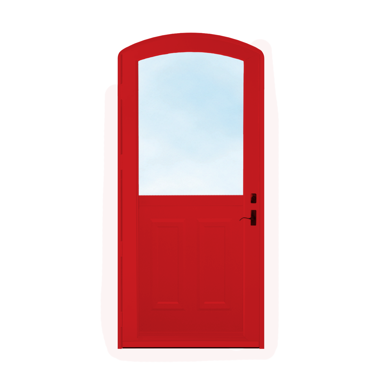 Arch Top Storm Door - 1/2 View With Colonial Style