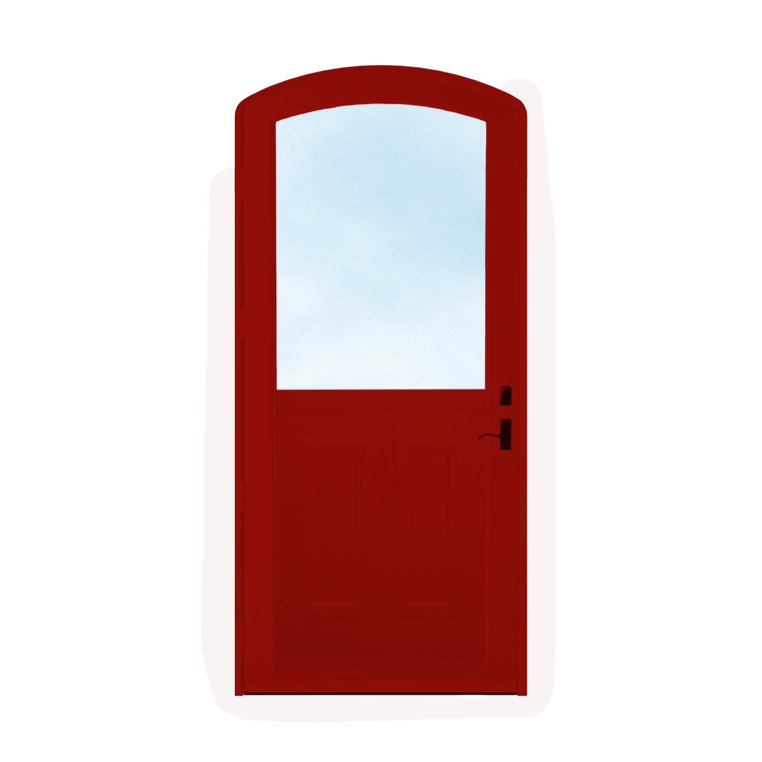 Arch Top Storm Door - 1/2 View With Colonial Style